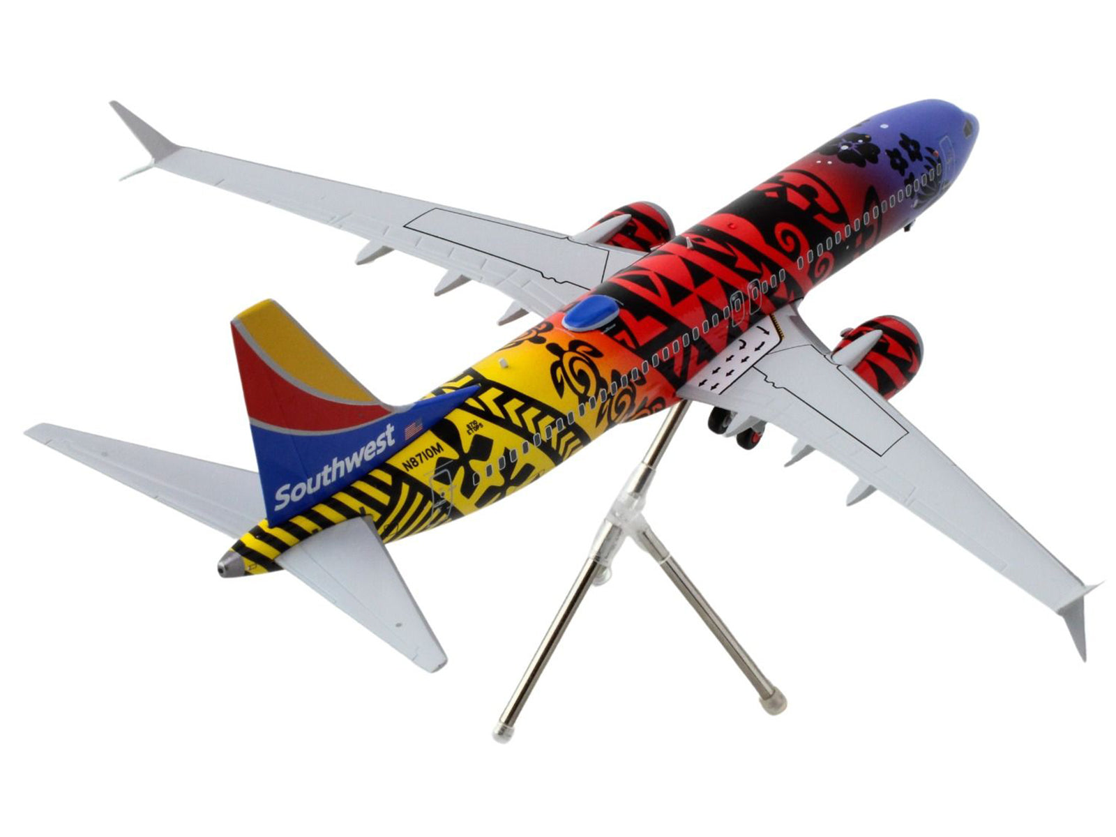 Boeing 737 MAX 8 Commercial Aircraft "Southwest Airlines - Imua One" (N8710M) Hawaiian Graphics "Gemini 200" Series 1/200 Diecast Model Airplane by GeminiJets