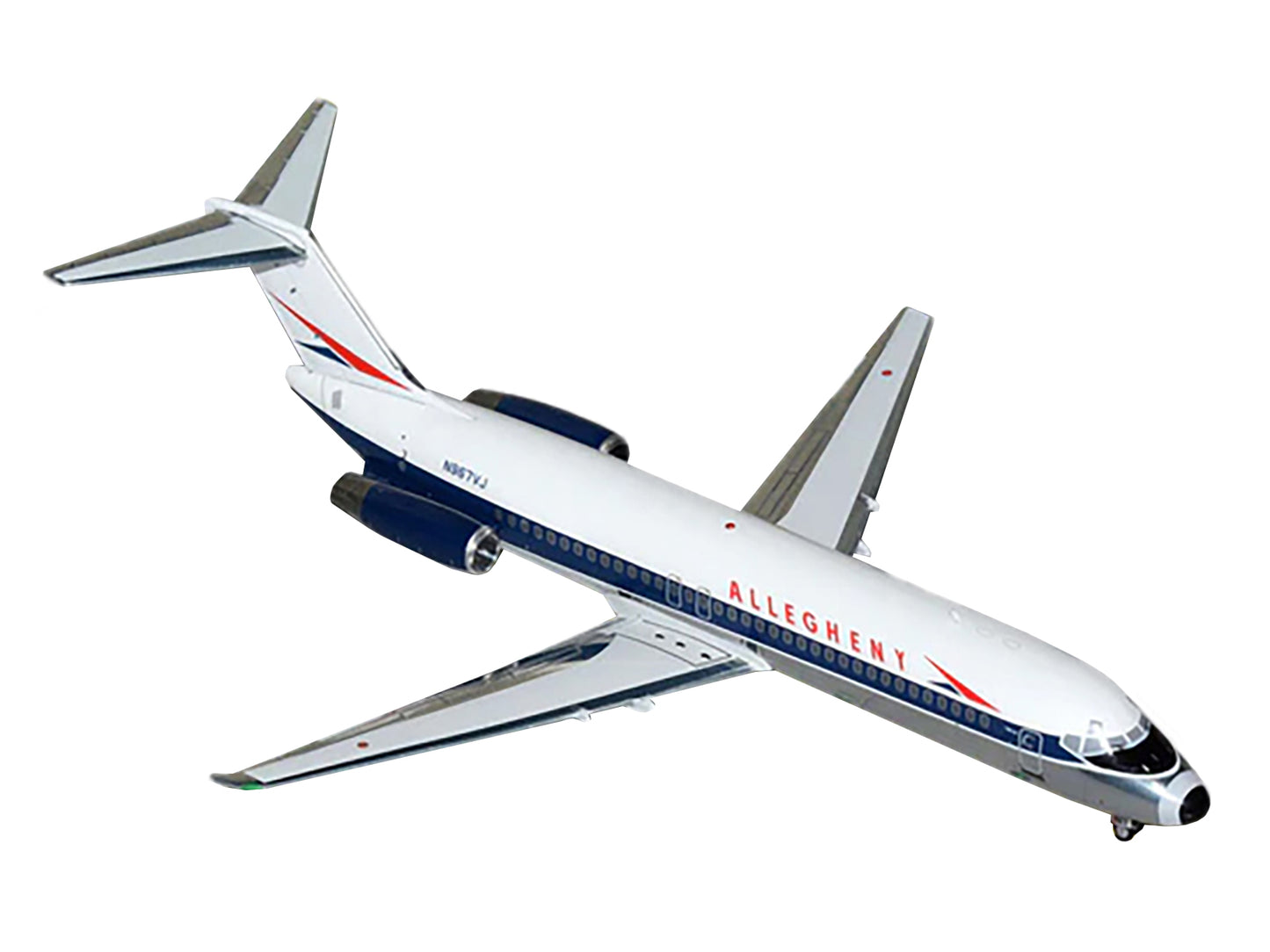 McDonnell Douglas DC-9-30 Commercial Aircraft "Allegheny Airlines" (N967VJ) White with Blue Stripes "Gemini 200" Series 1/200 Diecast Model Airplane by GeminiJets