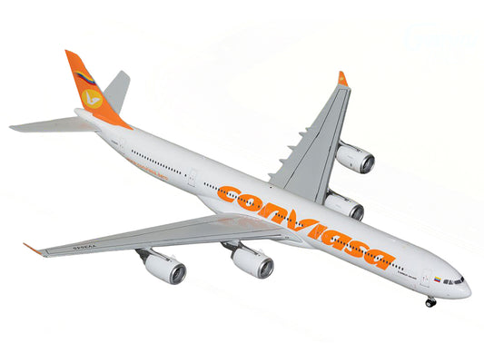 Airbus A340-600 Commercial Aircraft "Linea Aerea Conviasa" (YV3545) White with Orange Tail "Gemini 200" Series 1/200 Diecast Model Airplane by GeminiJets