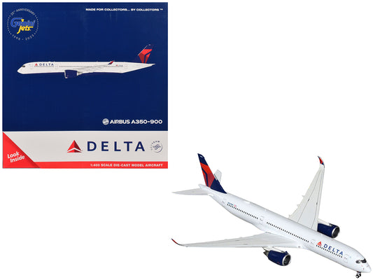 Airbus A350-900 Commercial Aircraft "Delta Air Lines" (N503DN) White with Blue and Red Tail 1/400 Diecast Model Airplane by GeminiJets