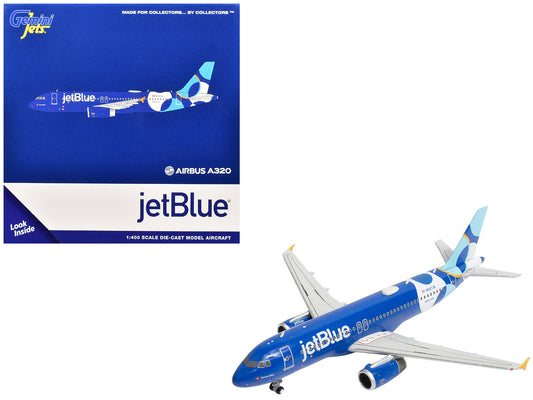Airbus A320 Commercial Aircraft "JetBlue Airways" (N547JB) Blue with Graphics 1/400 Diecast Model Airplane by GeminiJets