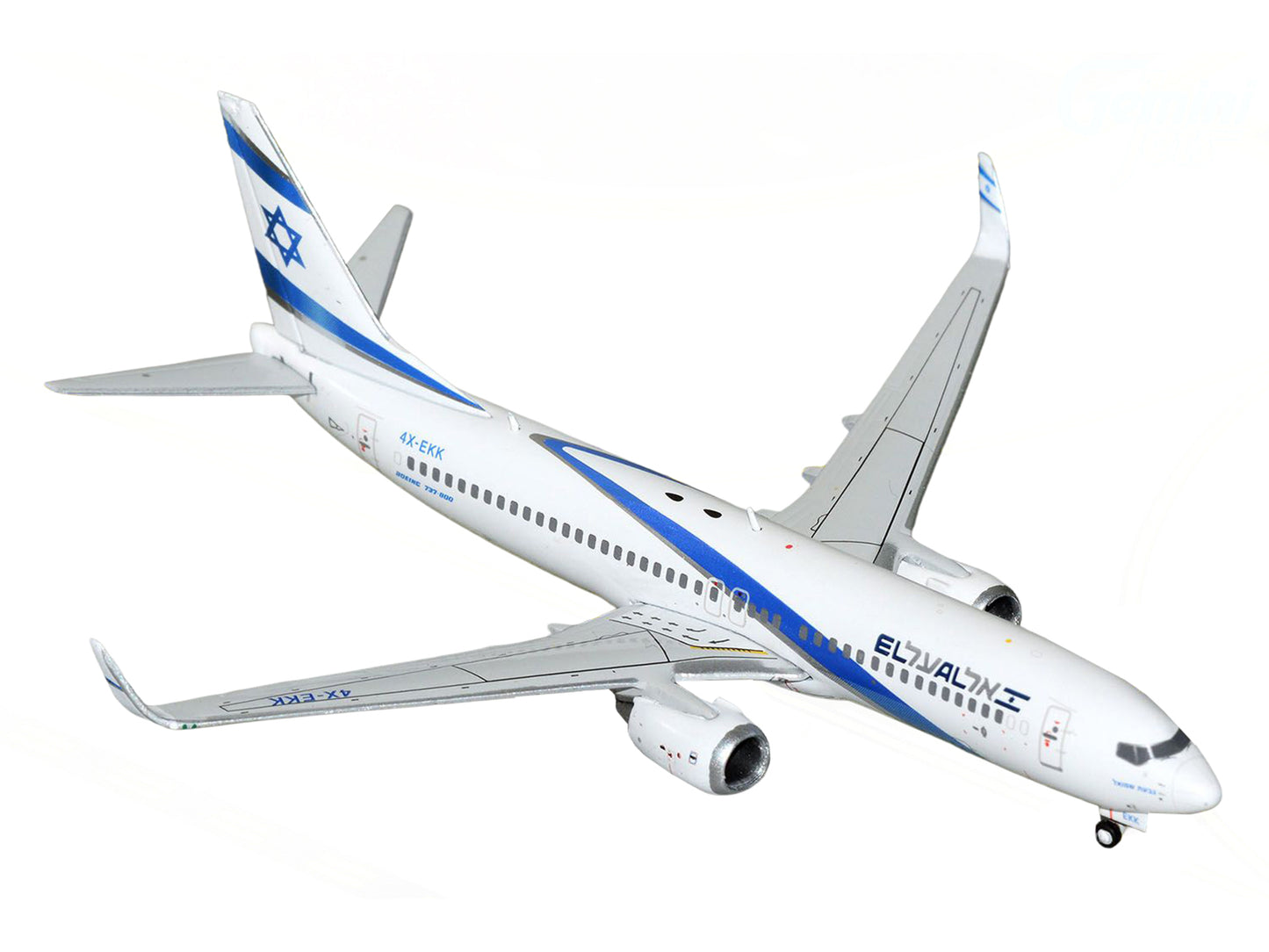 Boeing 737-800 Commercial Aircraft "El Al Israel Airlines" (4X-EKK) White with Blue Stripes 1/400 Diecast Model Airplane by GeminiJets
