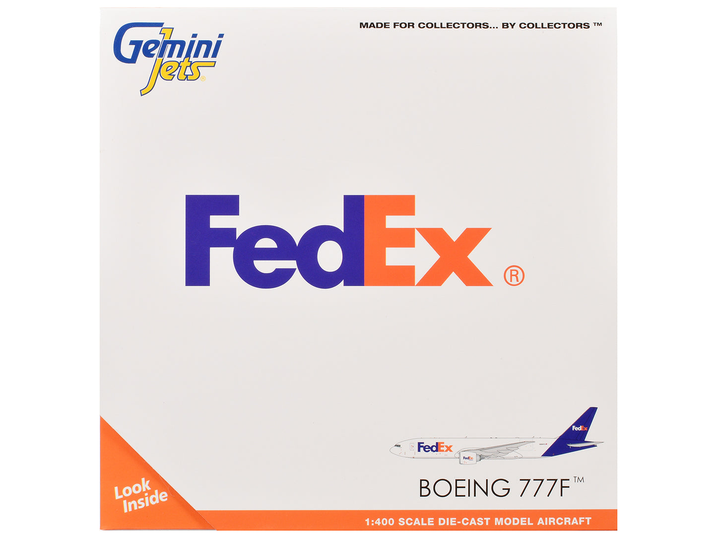 Boeing 777F Commercial Aircraft "FedEx (Federal Express)" (N895FD) White with Purple Tail 1/400 Diecast Model Airplane by GeminiJets