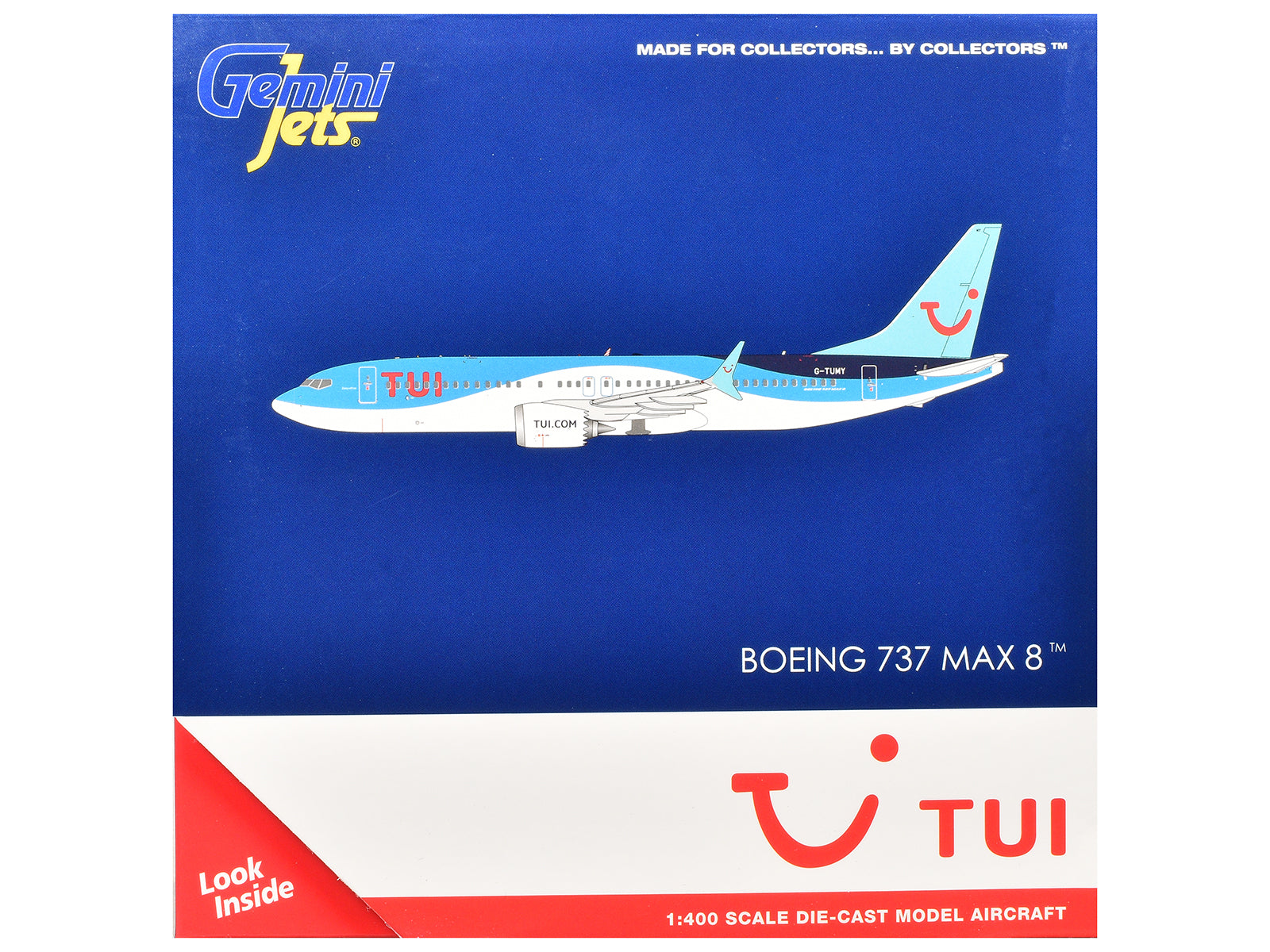 Boeing 737 MAX 8 Commercial Aircraft "TUI Airways" (G-TUMY) Blue and White 1/400 Diecast Model Airplane by GeminiJets
