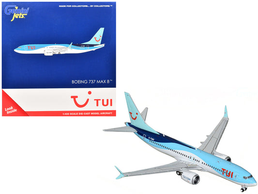 Boeing 737 MAX 8 Commercial Aircraft "TUI Airways" (G-TUMY) Blue and White 1/400 Diecast Model Airplane by GeminiJets