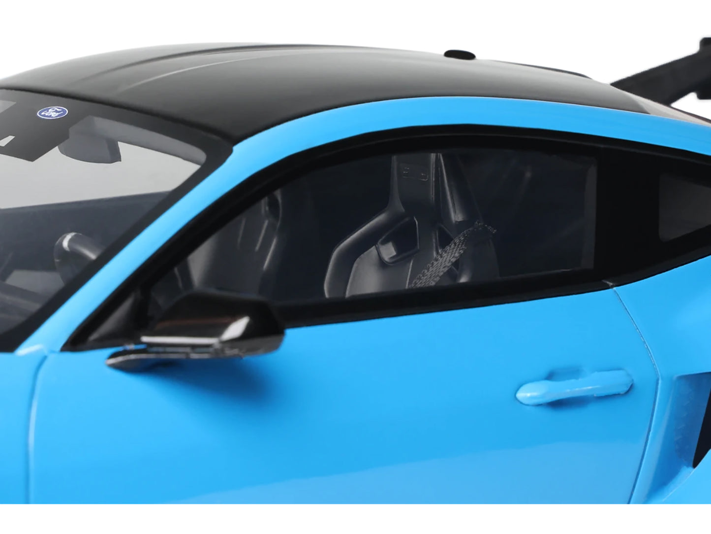 2024 Ford Mustang GTD Grabber Blue with Black Top 1/18 Model Car by GT Spirit