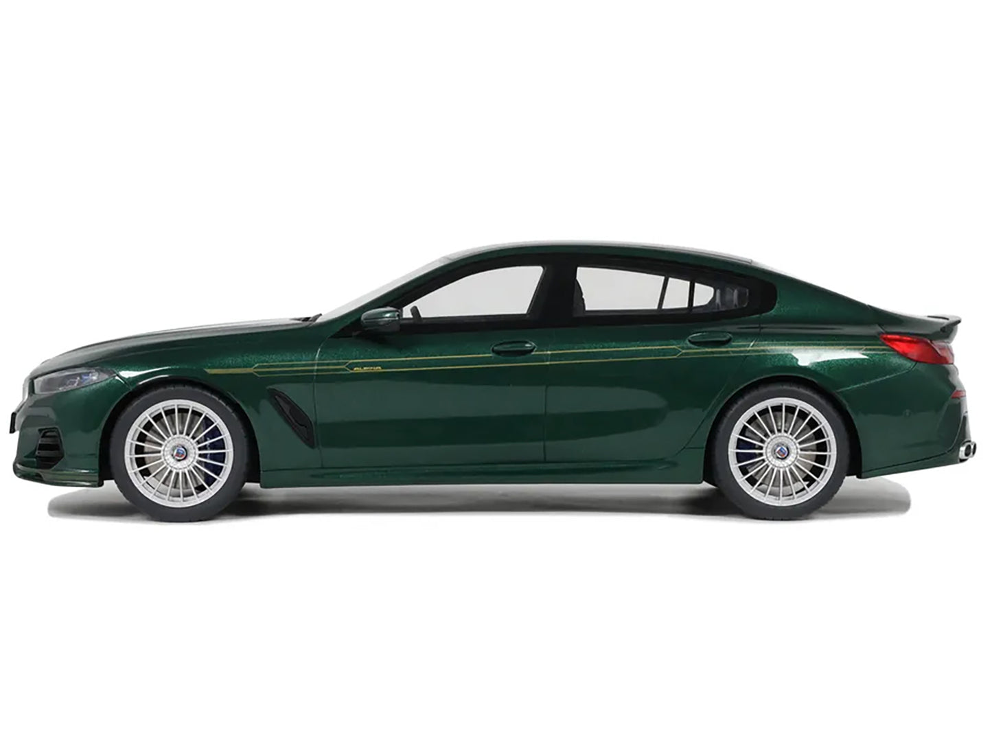 2023 BMW Alpina B8 Gran Coupe Green Metallic 1/18 Model Car by GT Spirit