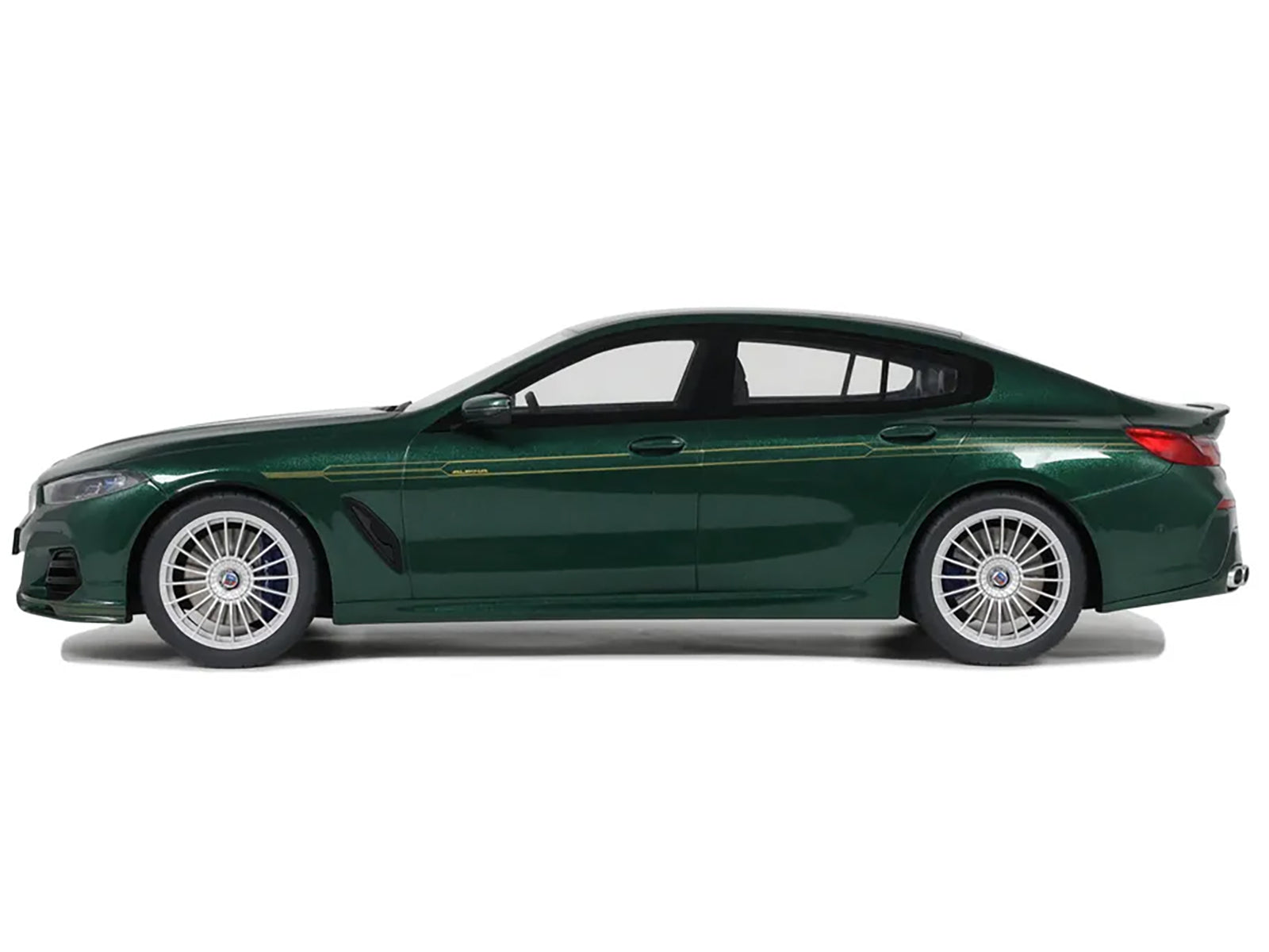 2023 BMW Alpina B8 Gran Coupe Green Metallic 1/18 Model Car by GT Spirit