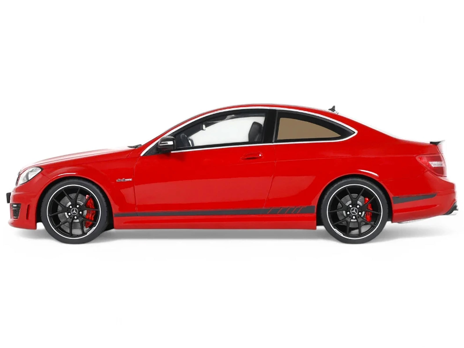 2014 Mercedes-Benz C63 AMG Red with Black Top 1/18 Model Car by GT Spirit