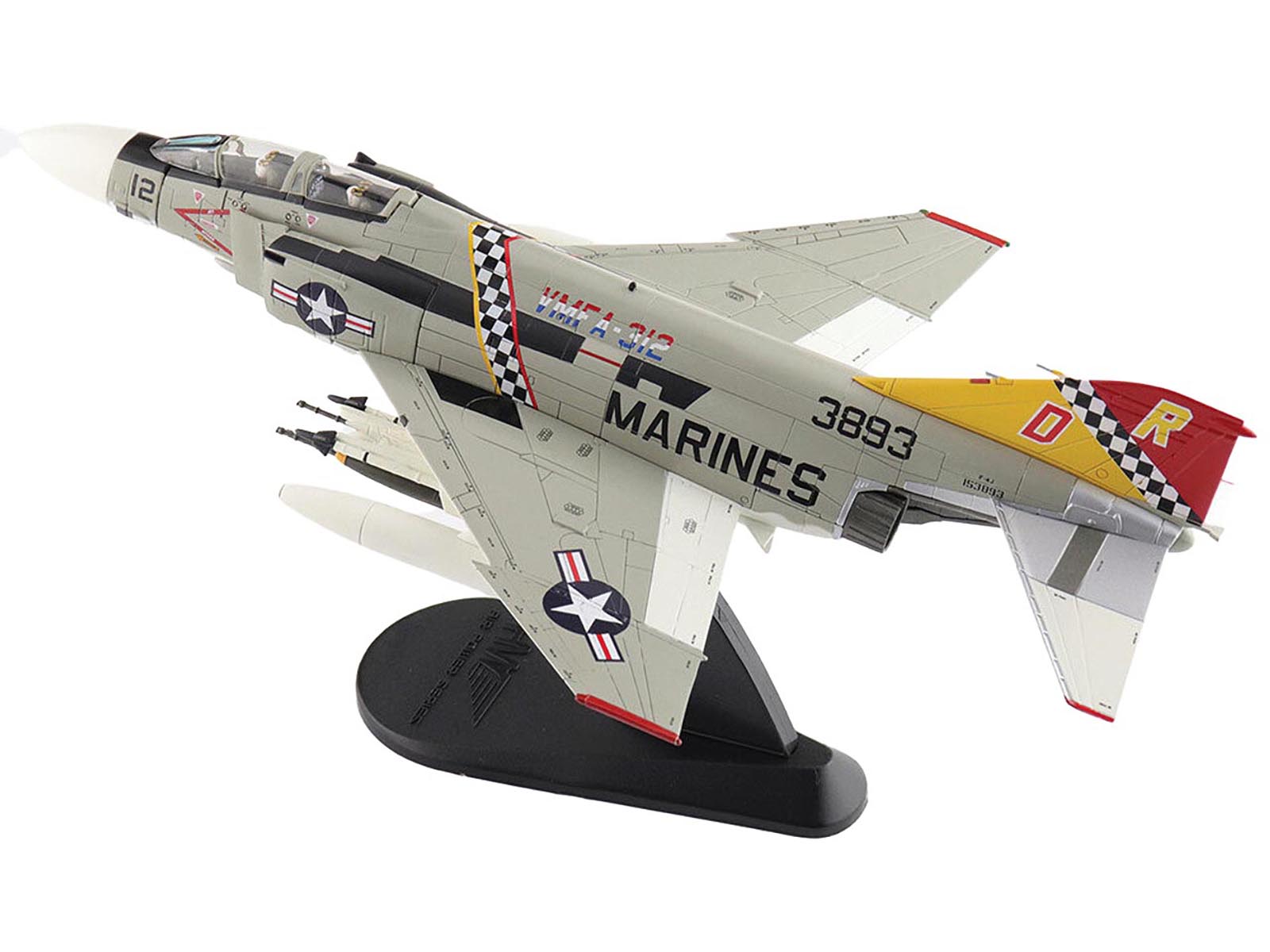 McDonnell Douglas F-4J Phantom II Fighter-Bomber Aircraft "153893 VMFA-312 Checkerboards" (1976) United States Marine Corps "Air Power Series" 1/72 Diecast Model by Hobby Master