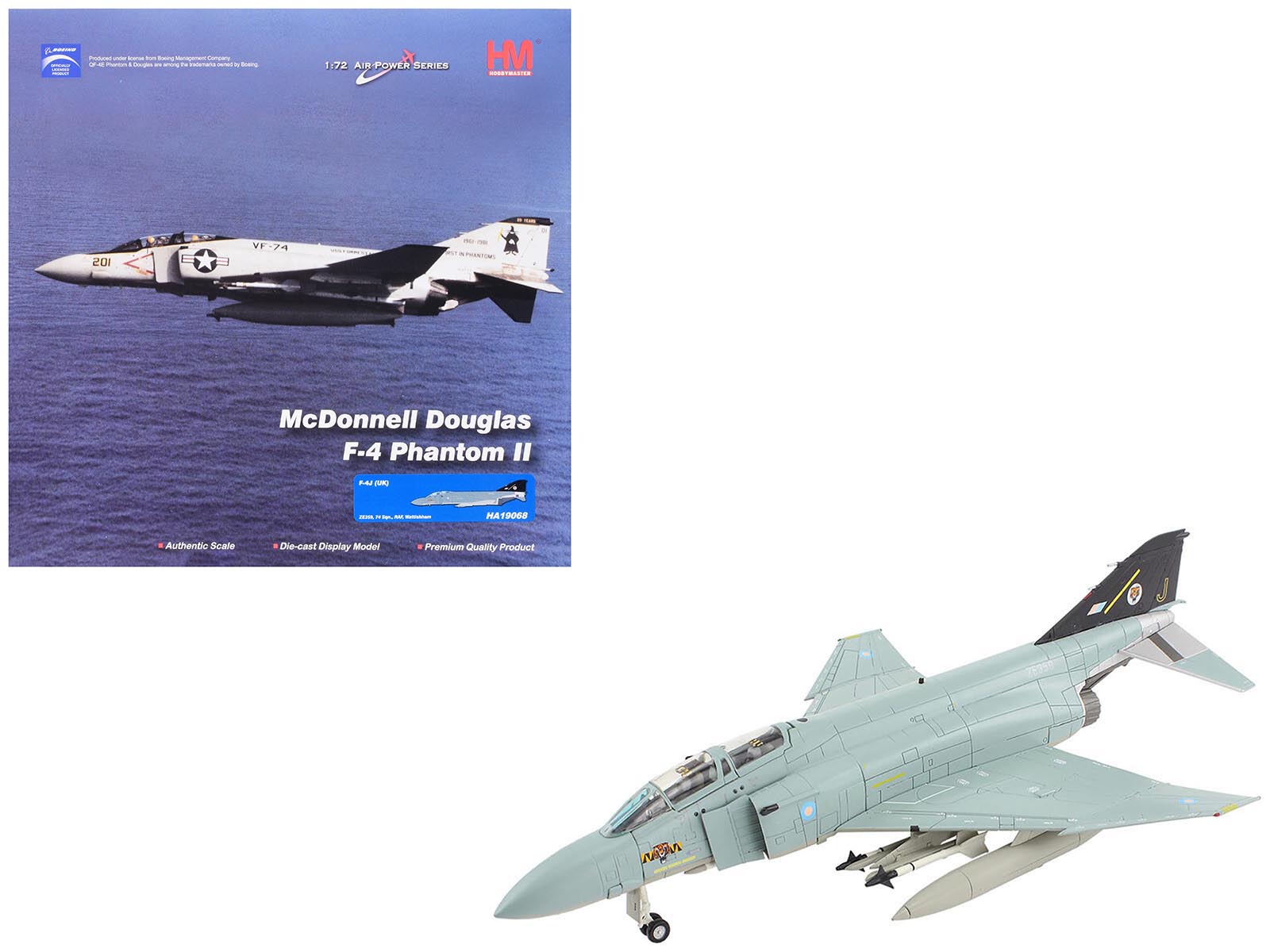 McDonnell Douglas F-4J(UK) Phantom II Fighter-Bomber Aircraft "ZE359 AF Wattisham England" British Royal Air Force "Air Power Series" 1/72 Diecast Model by Hobby Master