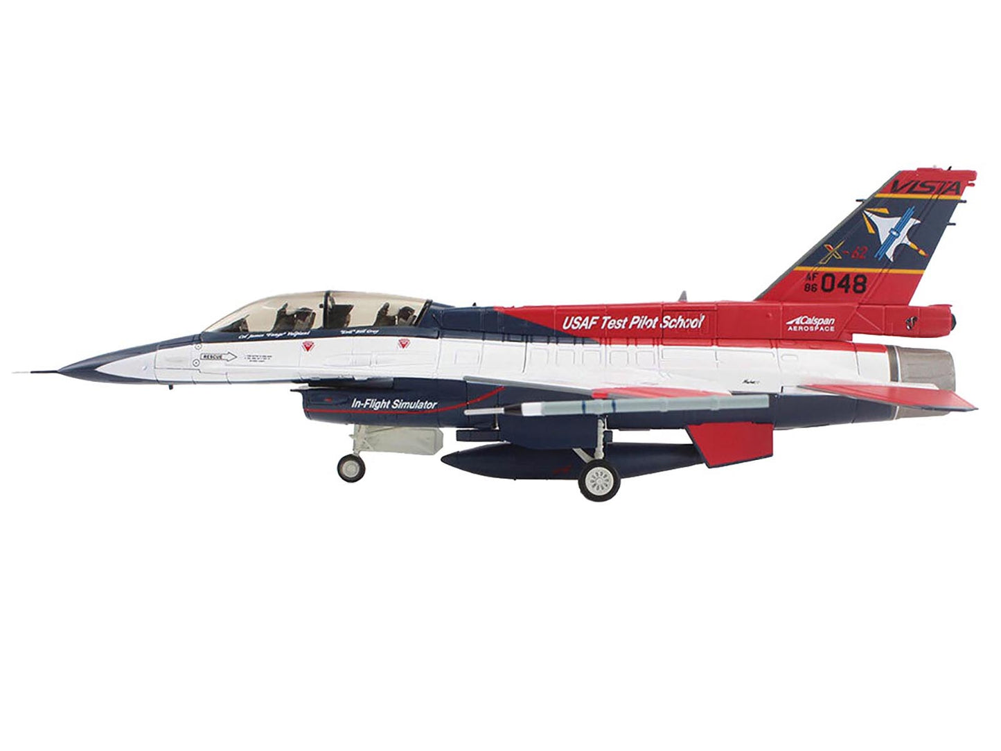 General Dynamics X-62A VISTA Aircraft "86-0048 USAF Test Pilot School Edwards Air Force Base" (2024) United States Air Force "Air Power Series" 1/72 Diecast Model by Hobby Master
