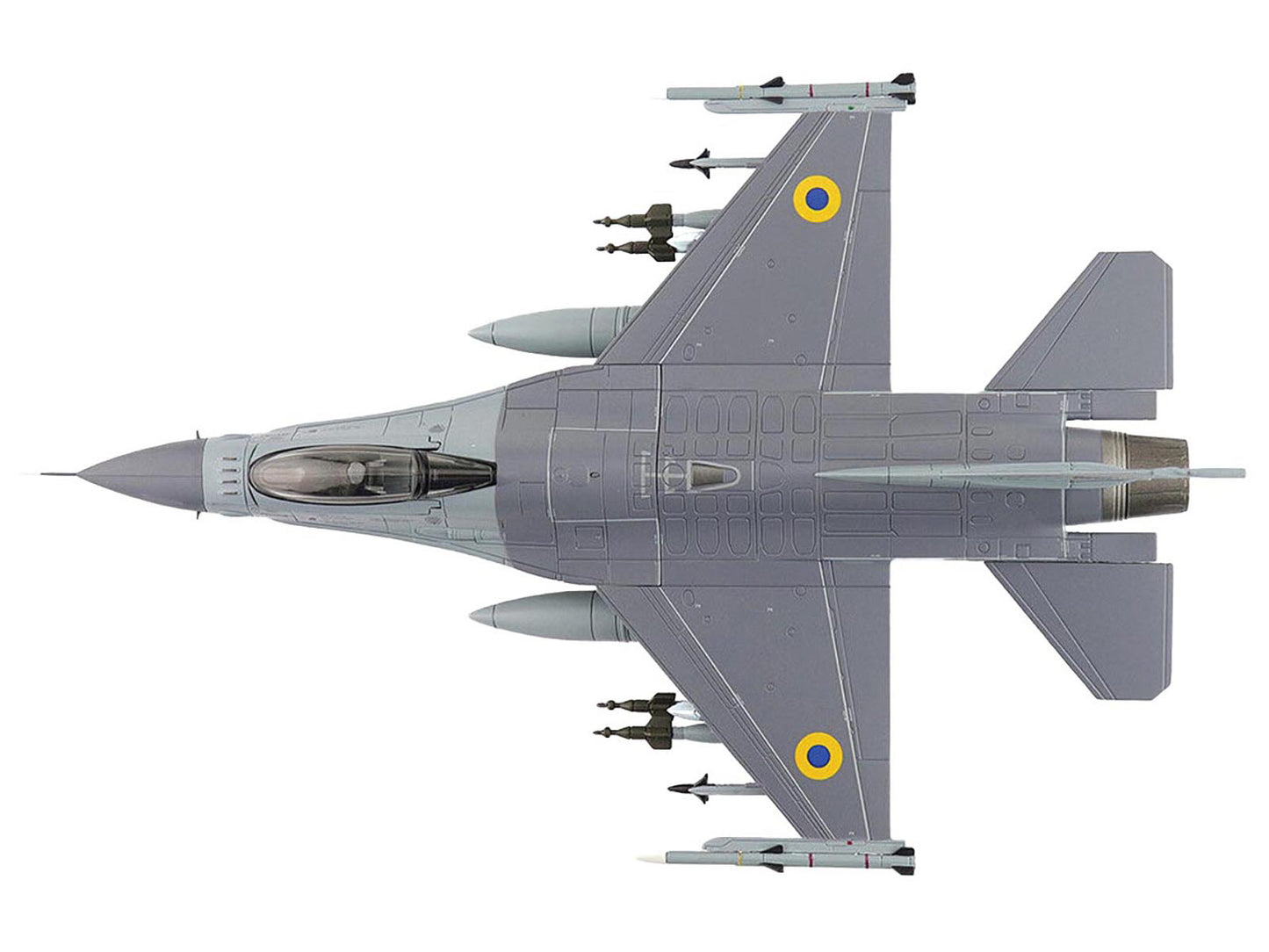 Lockheed F-16AM Fighting Falcon Fighter Aircraft "UA24-3596 Pylon Integrated Dispenser System Plus" (2024) Ukrainian Air Force "Air Power Series" 1/72 Diecast Model by Hobby Master