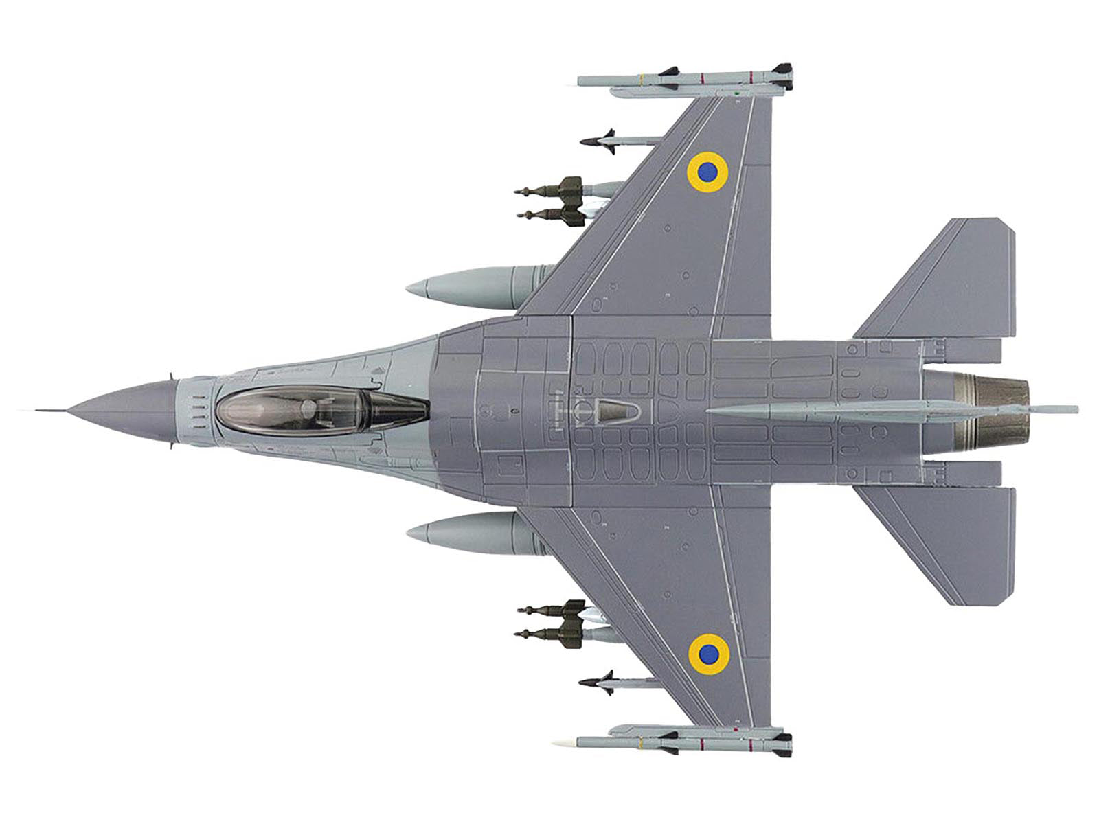 Lockheed F-16AM Fighting Falcon Fighter Aircraft "UA24-3596 Pylon Integrated Dispenser System Plus" (2024) Ukrainian Air Force "Air Power Series" 1/72 Diecast Model by Hobby Master