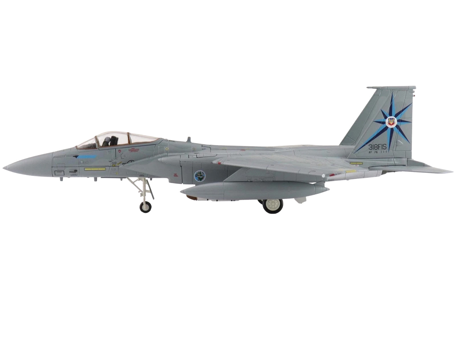 McDonnell Douglas F-15A Eagle Fighter Aircraft "76-0111 318th Fighter Interceptor Squadron" United States Air Force "Air Power Series" 1/72 Diecast Model by Hobby Master