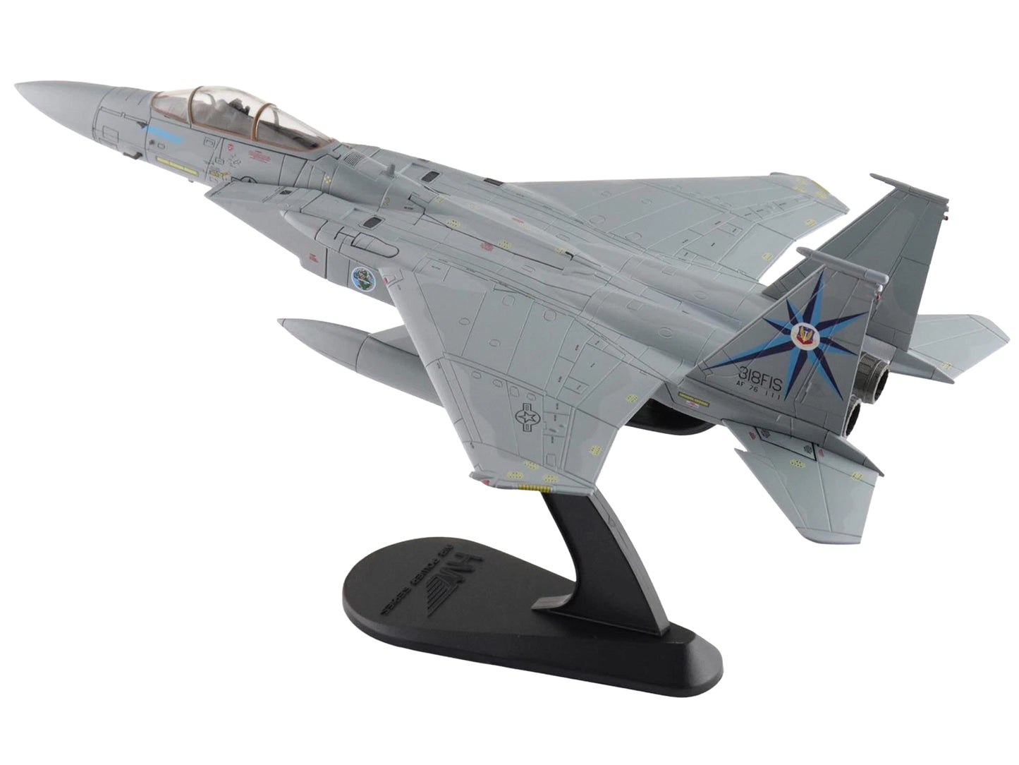 McDonnell Douglas F-15A Eagle Fighter Aircraft "76-0111 318th Fighter Interceptor Squadron" United States Air Force "Air Power Series" 1/72 Diecast Model by Hobby Master