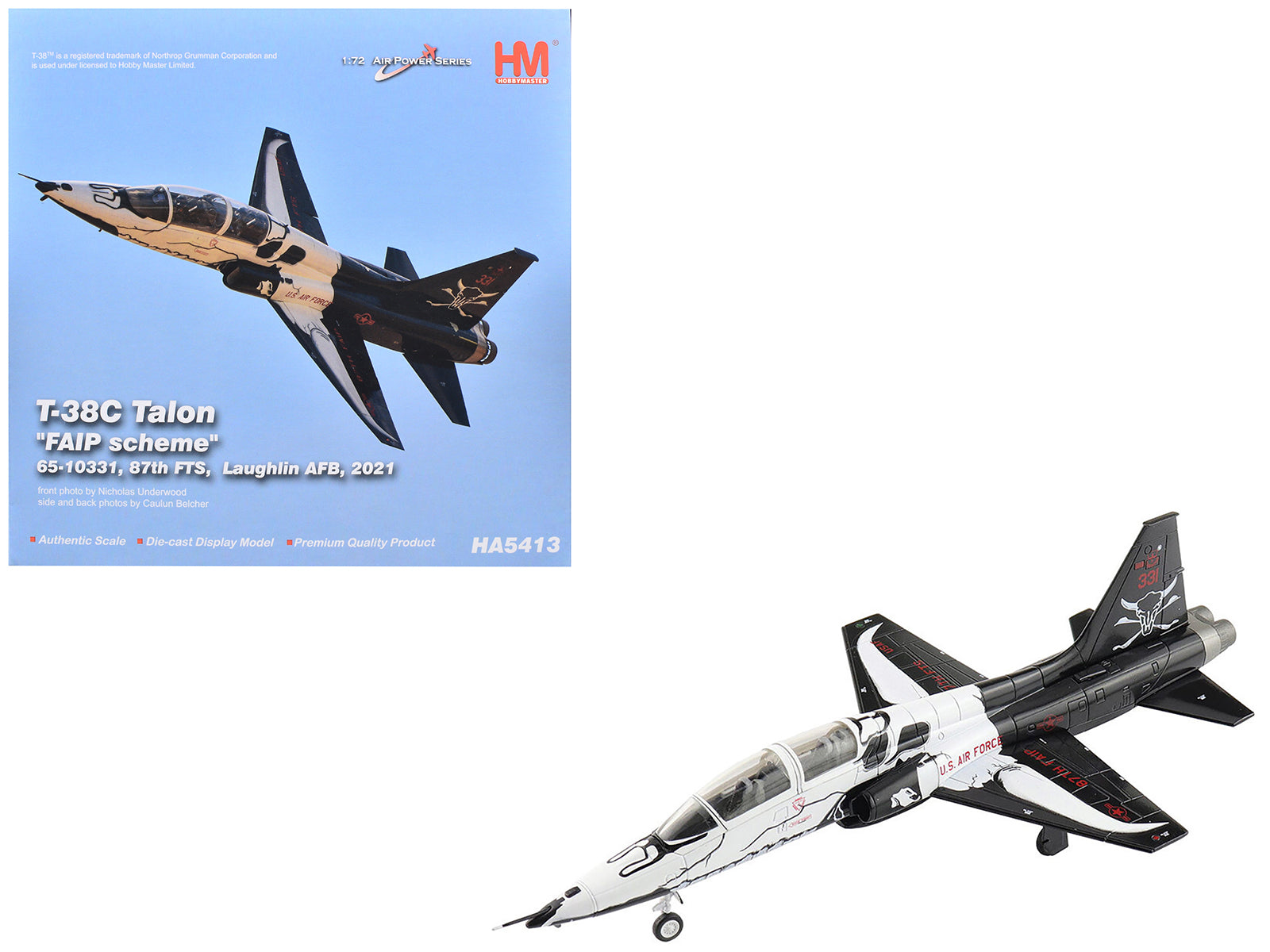 Northrop T-38C Talon Aircraft "65-10331 FAIP Scheme 87th FTS Laughlin AFB" (2021) United States Air Force "Air Power Series" 1/72 Diecast Model by Hobby Master