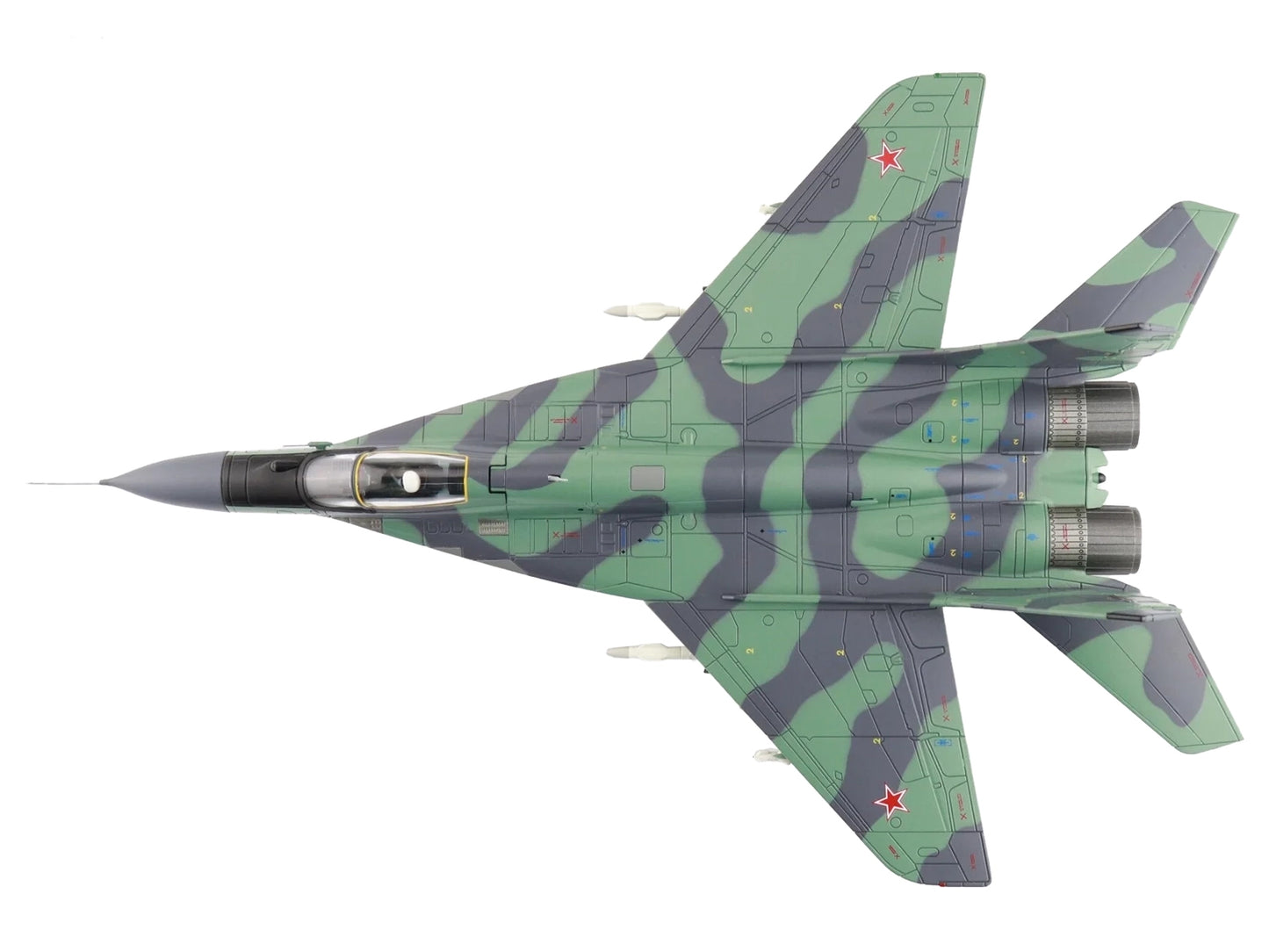 Mikoyan MIG-29 Fulcrum C Aircraft "733rd IAP Damgarten Air Base" (1994) Soviet Air Force "Air Power Series" 1/72 Diecast Model by Hobby Master