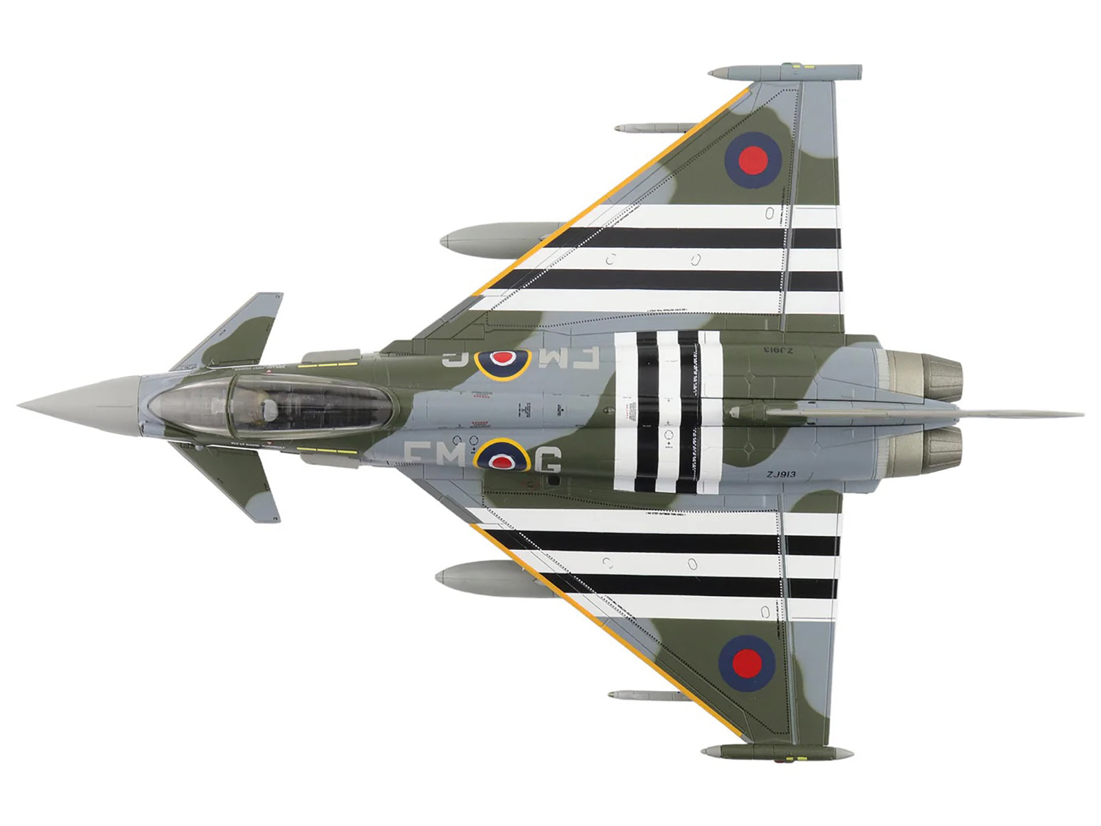 Eurofighter Typhoon FGR4 Fighter Aircraft "ZJ913 FM-G" (2024) British Royal Air Force "Air Power Series" 1/72 Diecast Model by Hobby Master