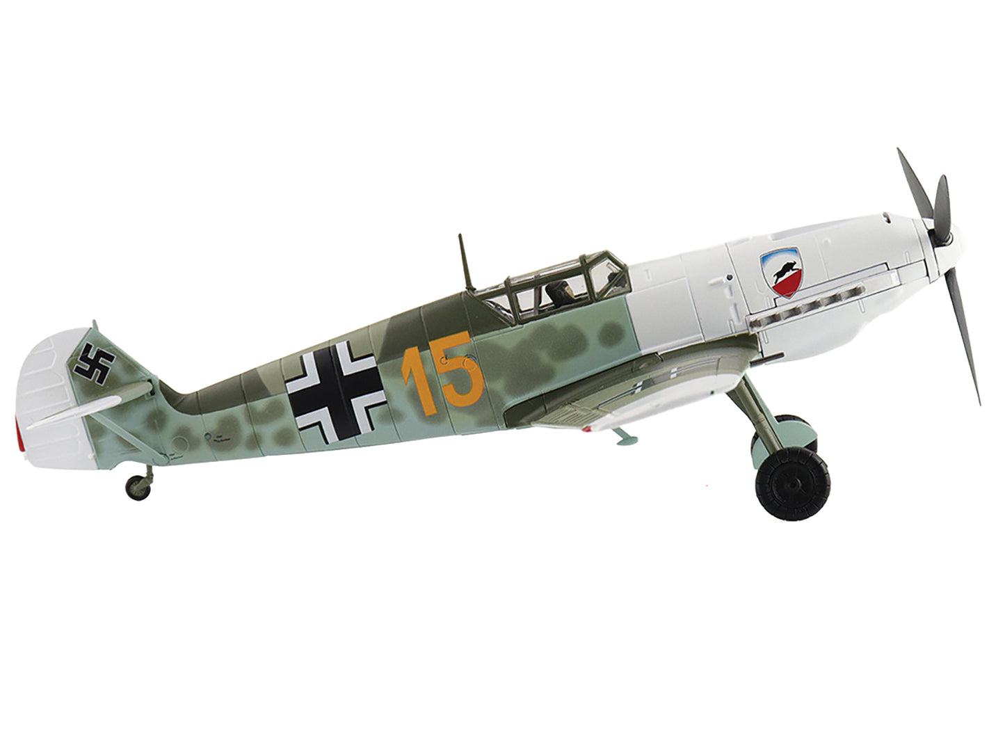 Messerschmitt Bf 109E-3 Fighter Aircraft "Yellow 15 Karl Wolff III/JG 52 France" (1940) German Luftwaffe "Air Power Series" 1/48 Diecast Model by Hobby Master