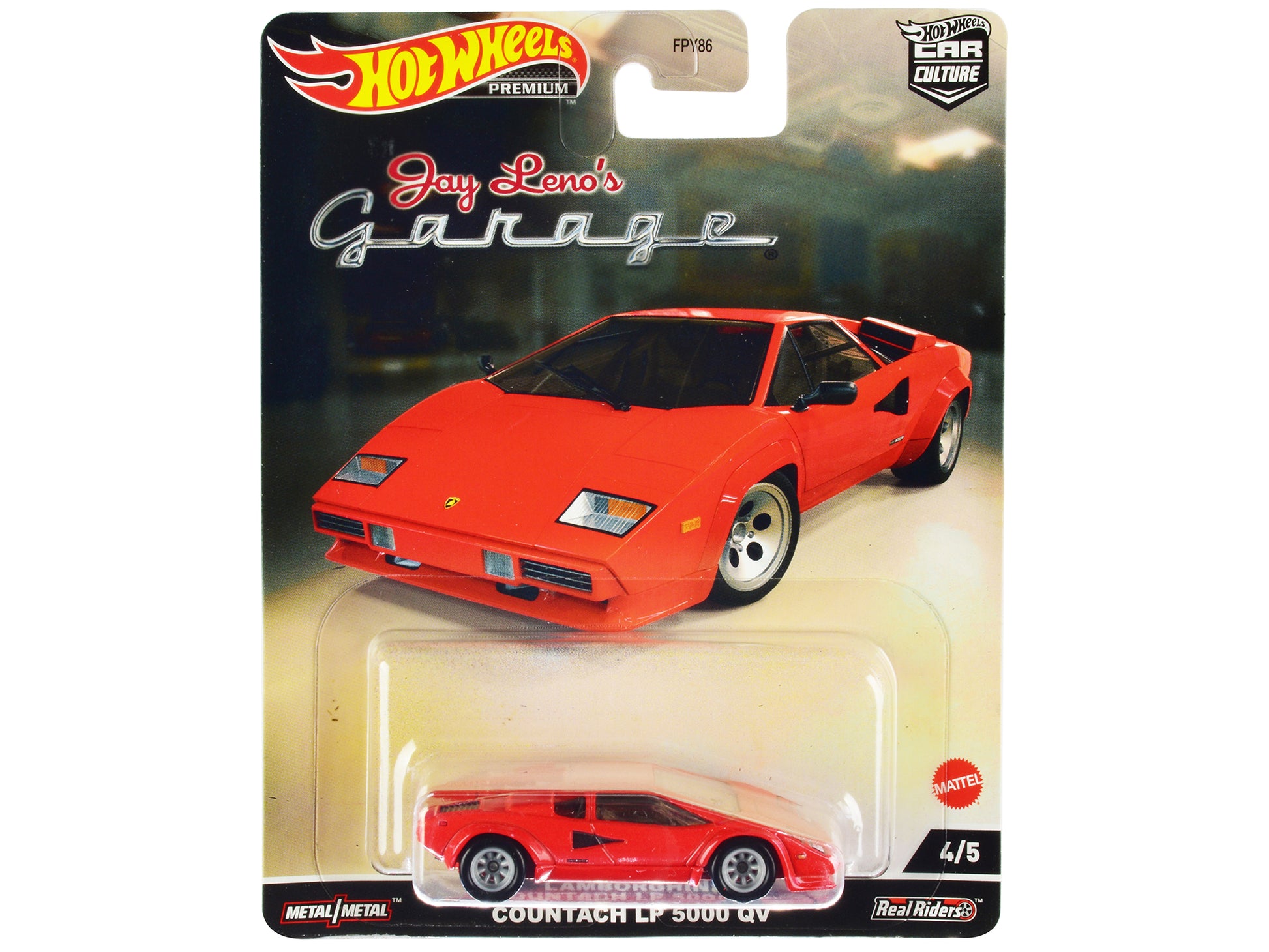 Lamborghini Countach LP 5000 QV Red "Jay Leno‚Äôs Garage" Diecast Model Car by Hot Wheels