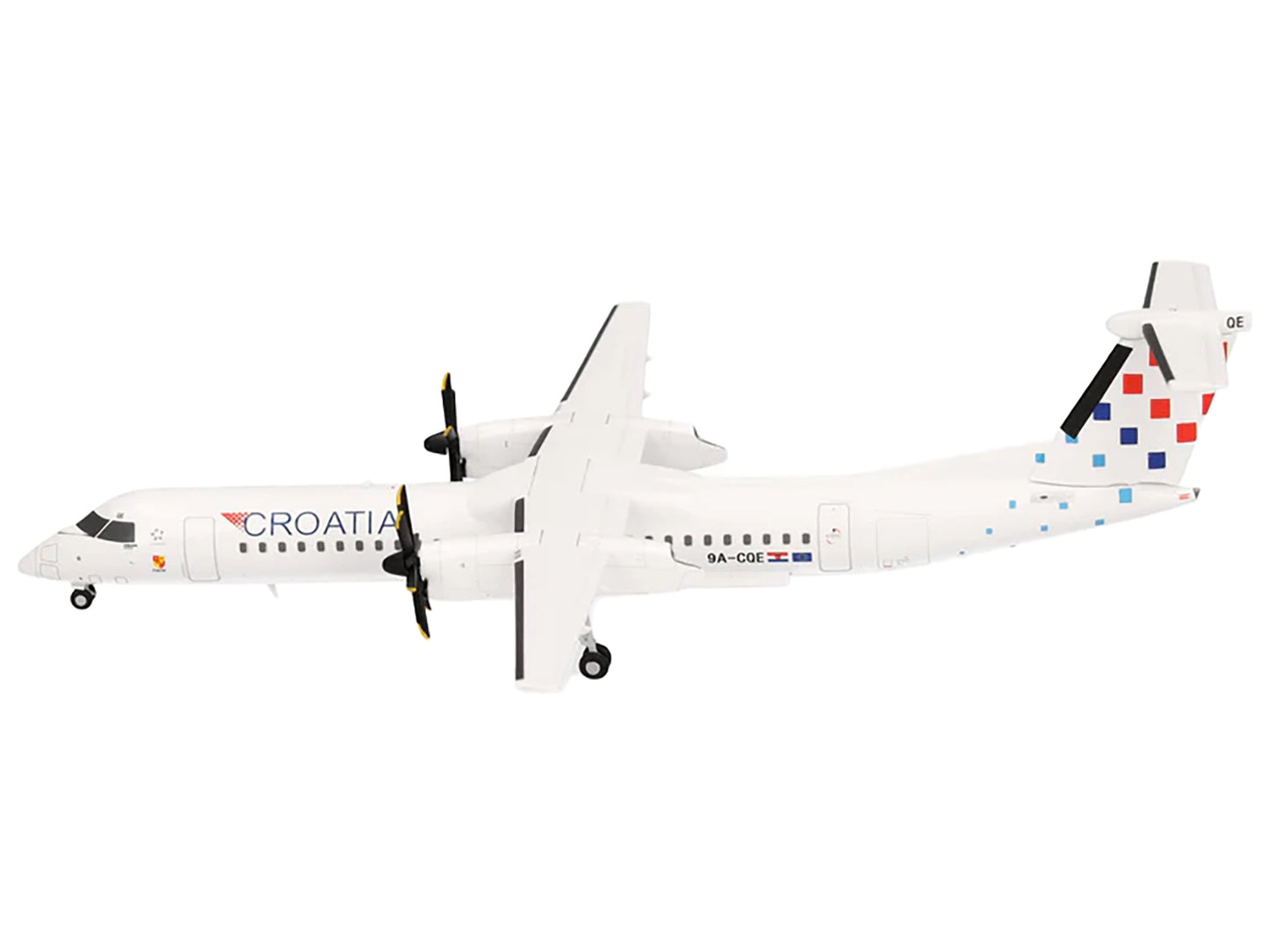 Bombardier Q400 Commercial Aircraft "Croatia Airlines" (9A-CQE) White with Tail Graphics 1/200 Diecast Model Airplane by Herpa