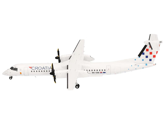 Bombardier Q400 Commercial Aircraft "Croatia Airlines" (9A-CQE) White with Tail Graphics 1/200 Diecast Model Airplane by Herpa