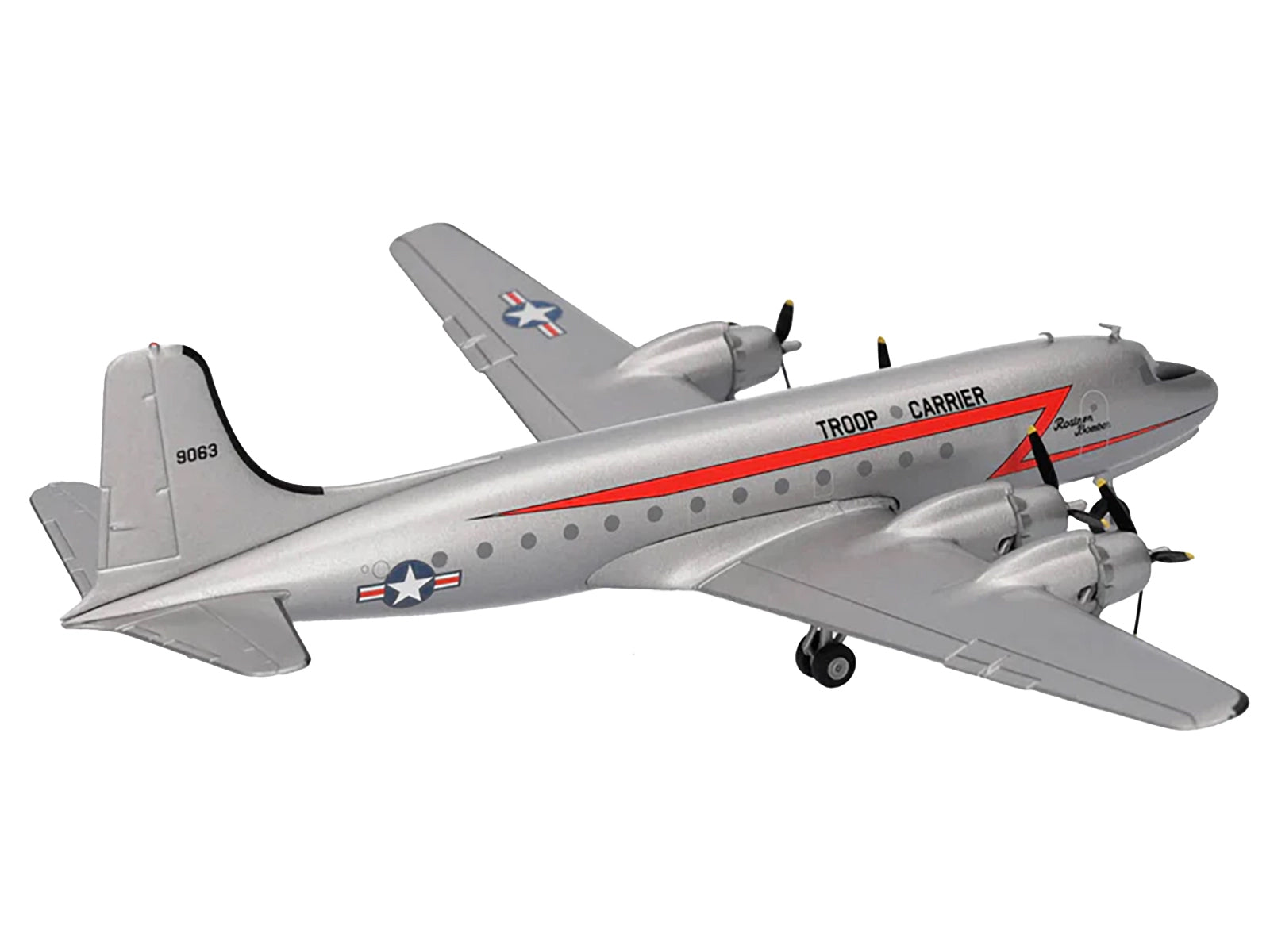 Douglas C-54 Skymaster Transport Aircraft "Rosinenbomber" (44-9063) United States Air Force 1/200 Diecast Model Airplane by Herpa