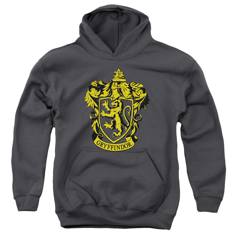 Harry Potter Gryffindor Crest Kids Youth Hoodie Charcoal Officially Licensed