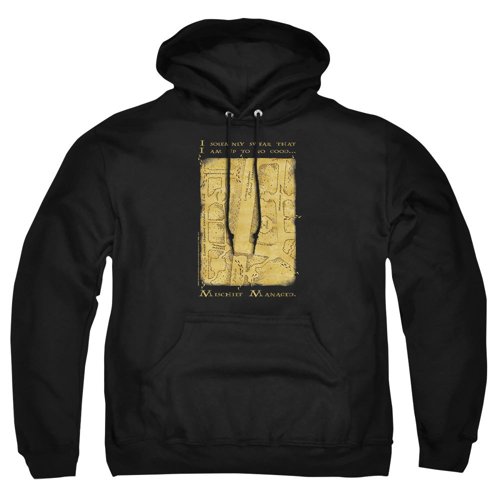Harry Potter Marauders Map Interior Words Mens Hoodie Black Officially Licensed