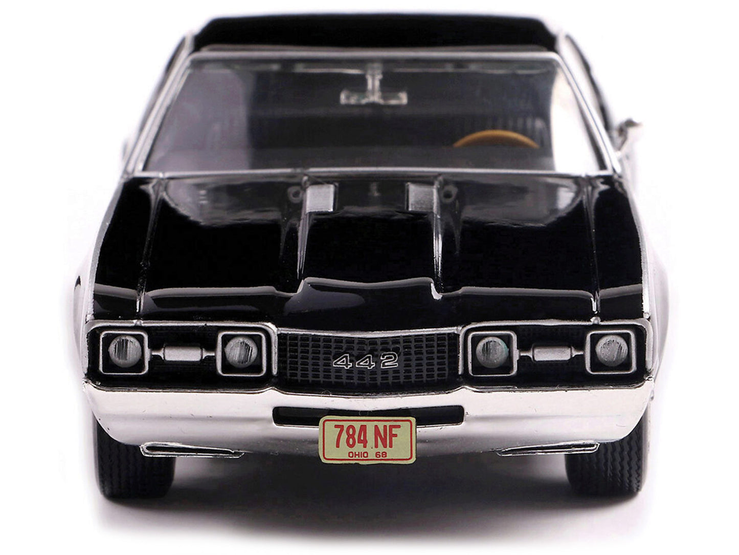 1970 Oldsmobile 442 W-30 Ebony Black with Red Stripes 1/43 Diecast Model by IXO Models