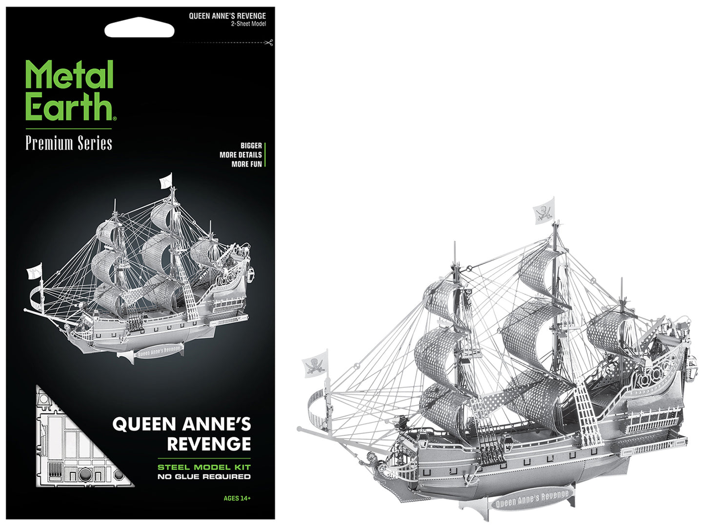 Model Kit Queen Anne's Revenge Ship (Challenging Difficulty) Steel Model by Metal Earth
