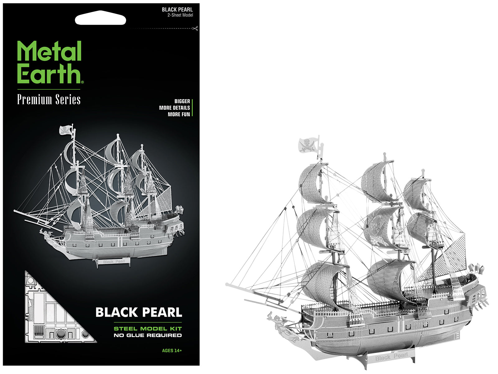 Model Kit Black Pearl Ship (Challenging Difficulty) Steel Model by Metal Earth