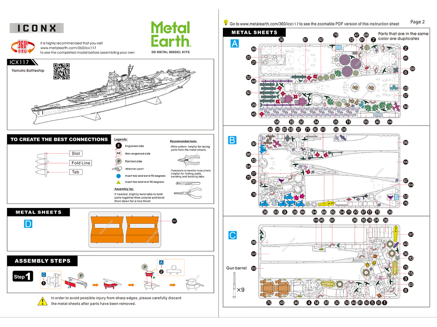 Model Kit Yamato Battleship "Imperial Japanese Navy" (Challenging Difficulty) Steel Model by Metal Earth