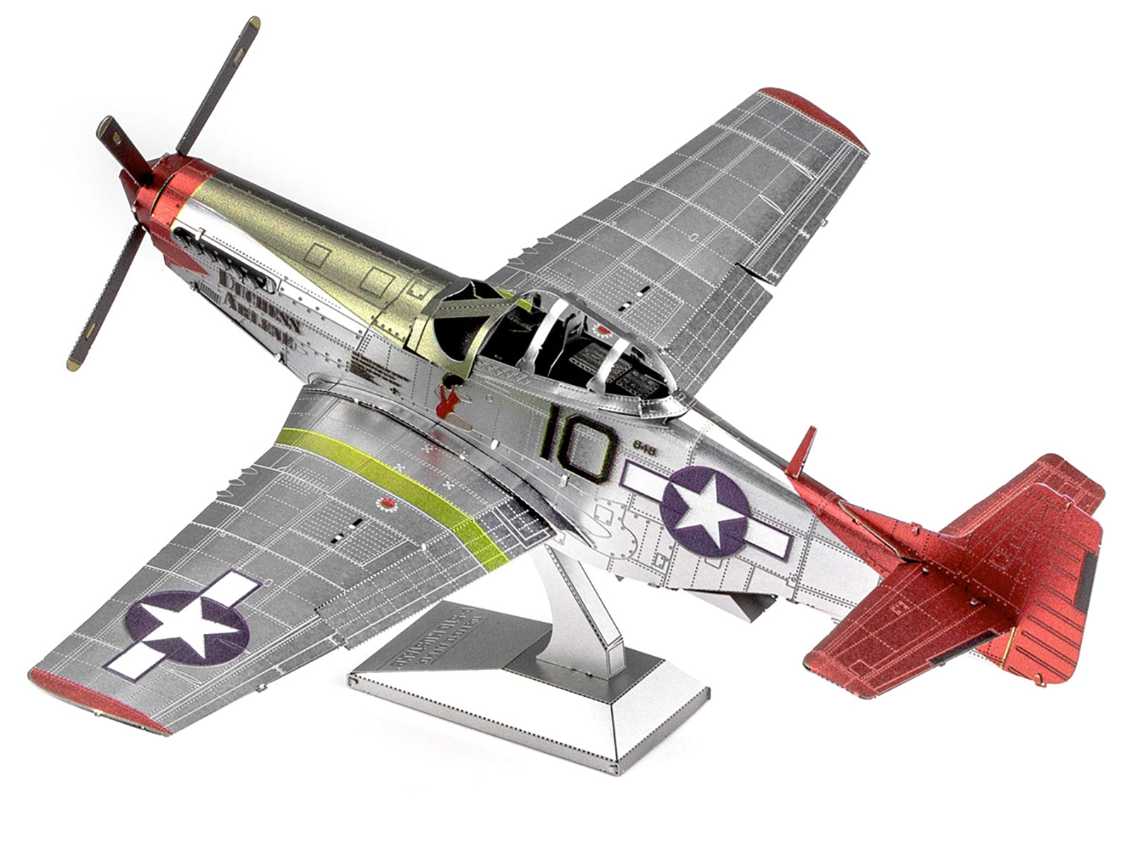 Model Kit North American P-51D Mustang Fighter Aircraft "Tuskegee Airmen Duchess Arlene 100th Fighter Squadron" United States Army Air Forces (Challenging Difficulty) Steel Model by Metal Earth