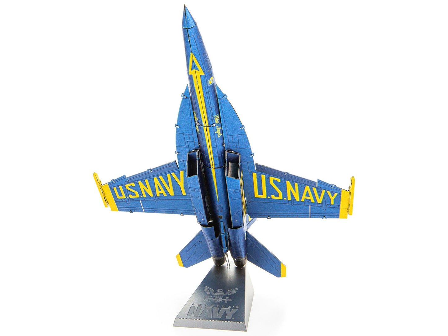 Model Kit Boeing F/A-18 Super Hornet Fighter Aircraft "Blue Angels #5" United States Navy (Challenging Difficulty) Steel Model by Metal Earth