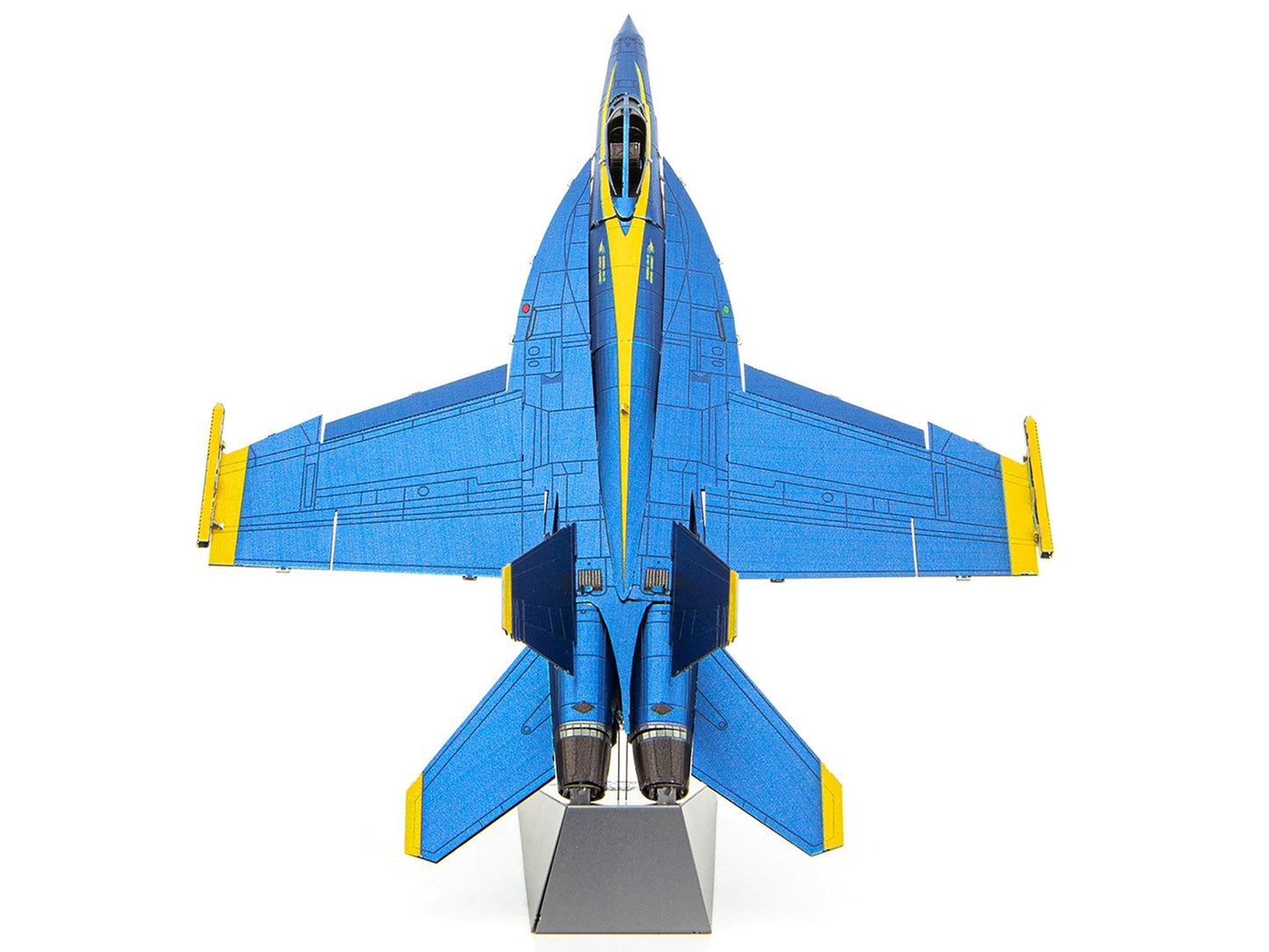 Model Kit Boeing F/A-18 Super Hornet Fighter Aircraft "Blue Angels #5" United States Navy (Challenging Difficulty) Steel Model by Metal Earth