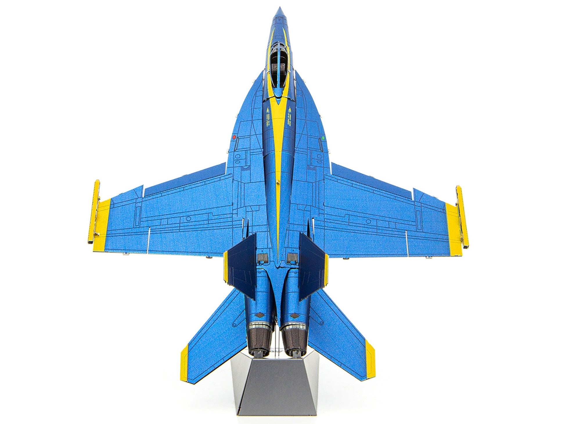 Model Kit Boeing F/A-18 Super Hornet Fighter Aircraft "Blue Angels #5" United States Navy (Challenging Difficulty) Steel Model by Metal Earth