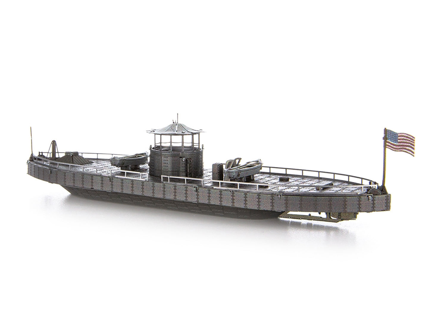 Model Kit USS Monitor and USS Merrimack Ironclad Warships "Battle of the Ironclads" (Challenging Difficulty) Steel Model by Metal Earth