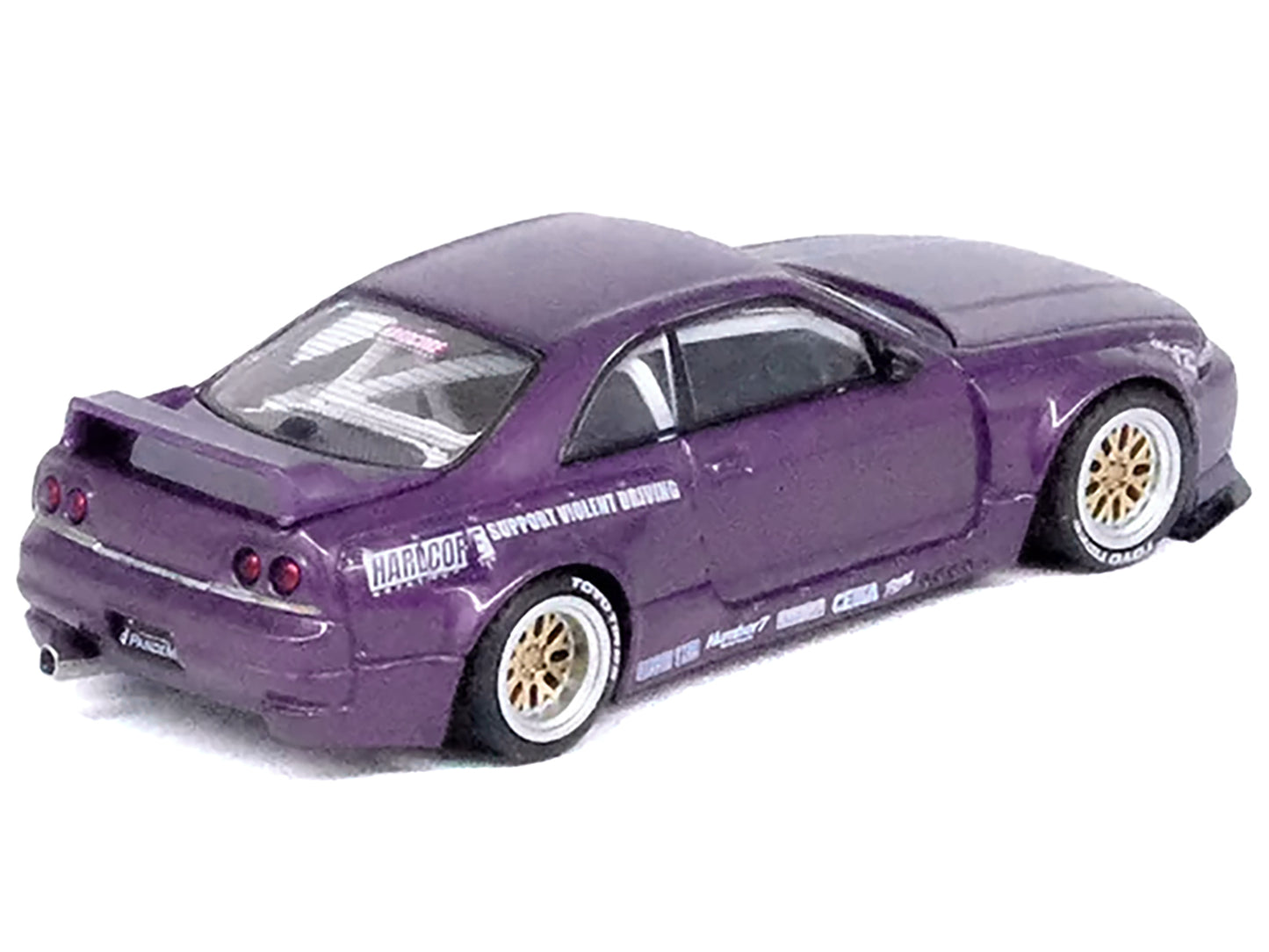 Nissan Skyline GT-R (R33) RHD (Right Hand Drive) "Pandem - Rocket Bunny" Purple Metallic 1/64 Diecast Model Car by Inno Models