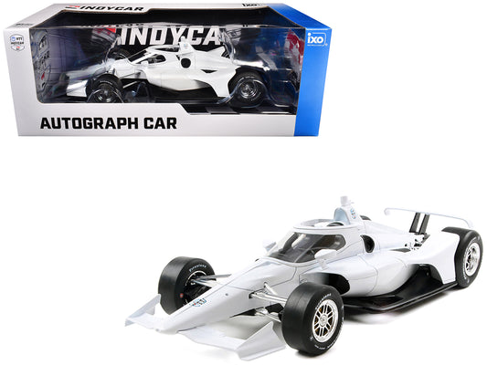 Dallara IndyCar Blank White "Autograph Car" (Super Speedway Configuration) "NTT IndyCar Series" 1/18 Diecast Model Car by IXO Models