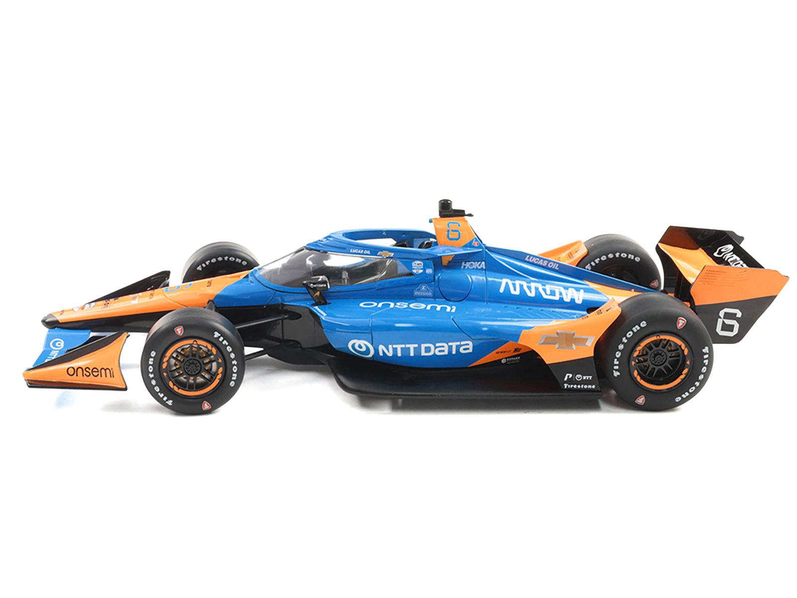 Dallara IndyCar #6 Nolan Siegel "NTT Data" Arrow McLaren (Road Course Configuration) "NTT IndyCar Series" (2025) 1/18 Diecast Model Car by IXO Models