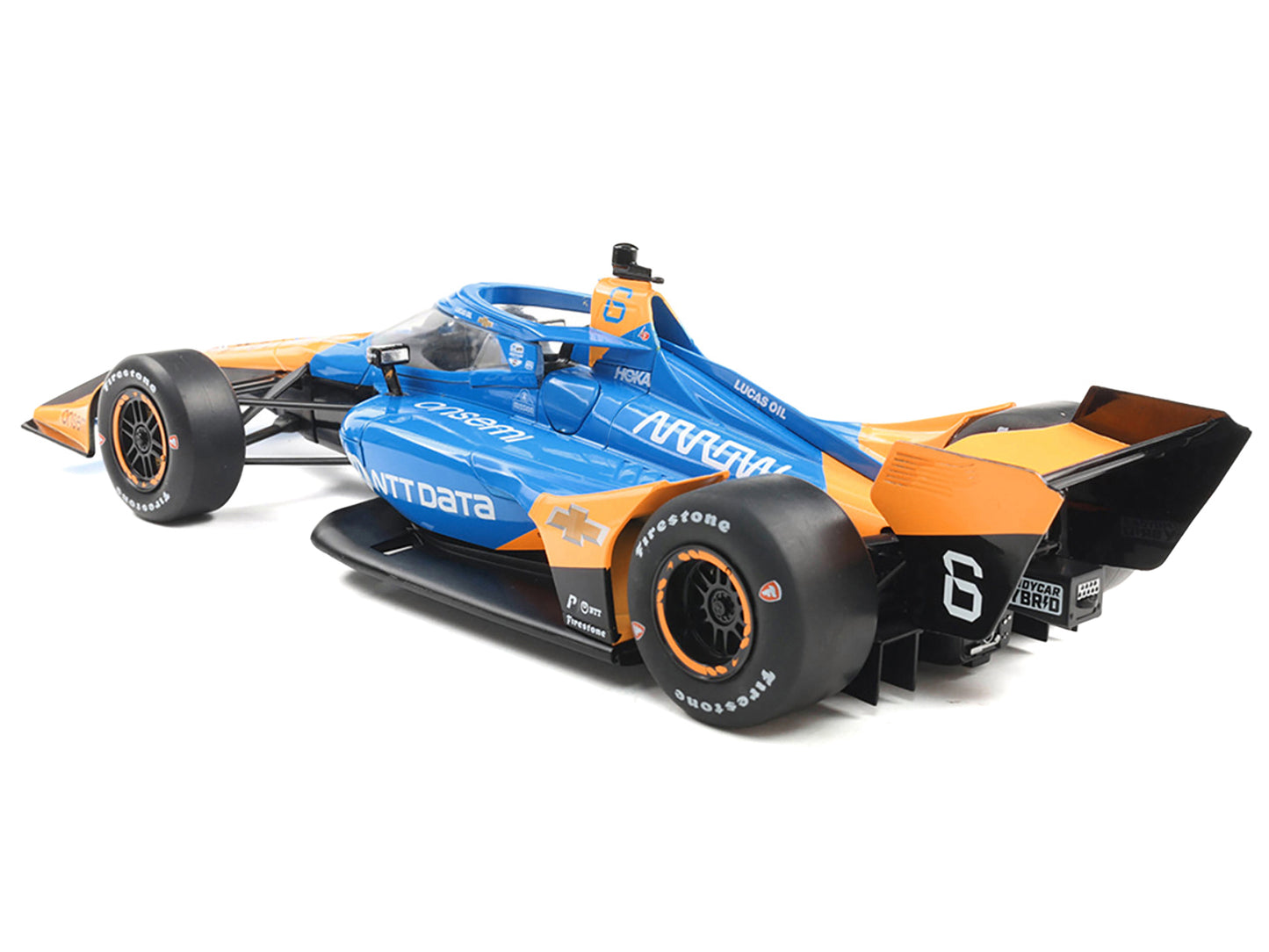 Dallara IndyCar #6 Nolan Siegel "NTT Data" Arrow McLaren (Road Course Configuration) "NTT IndyCar Series" (2025) 1/18 Diecast Model Car by IXO Models