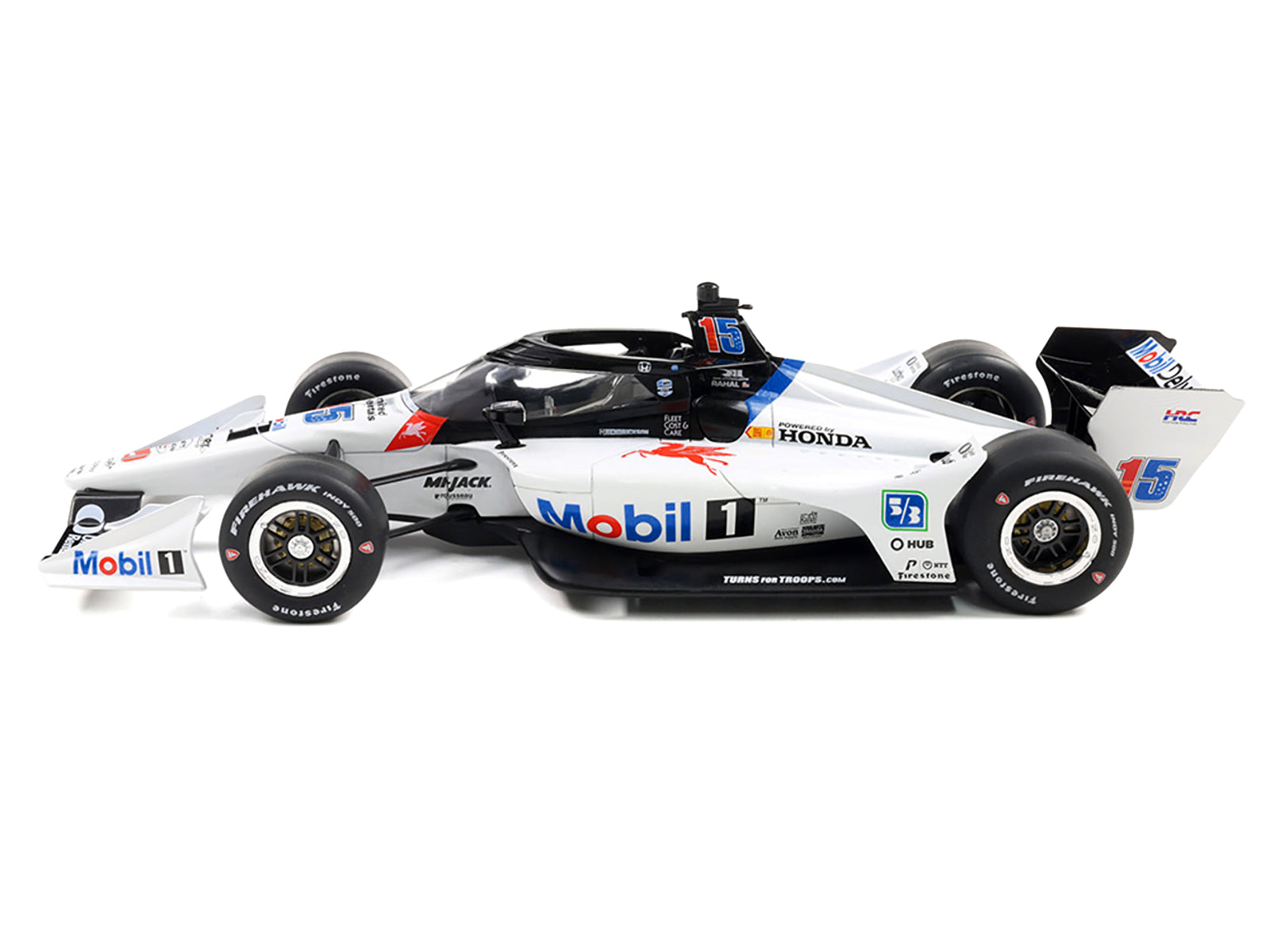 Dallara IndyCar #15 Graham Rahal "Mobil 1" Rahal Letterman Lanigan Racing (Road Course Configuration) "NTT IndyCar Series" (2025) 1/18 Diecast Model Car by IXO Models