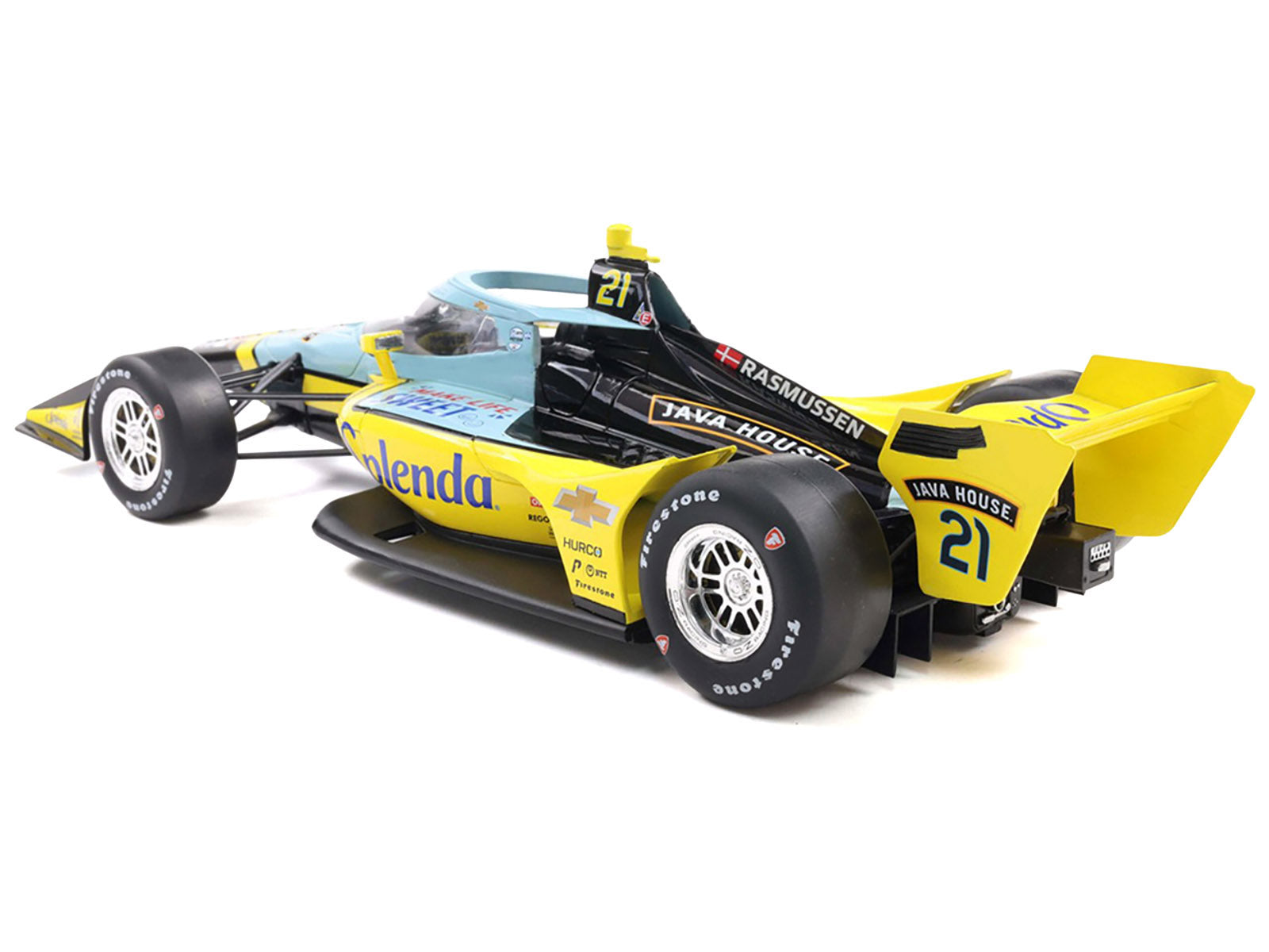 Dallara IndyCar #21 Christian Rasmussen "Splenda" Ed Carpenter Racing (Road Course Configuration) "NTT IndyCar Series" (2025) 1/18 Diecast Model Car by IXO Models