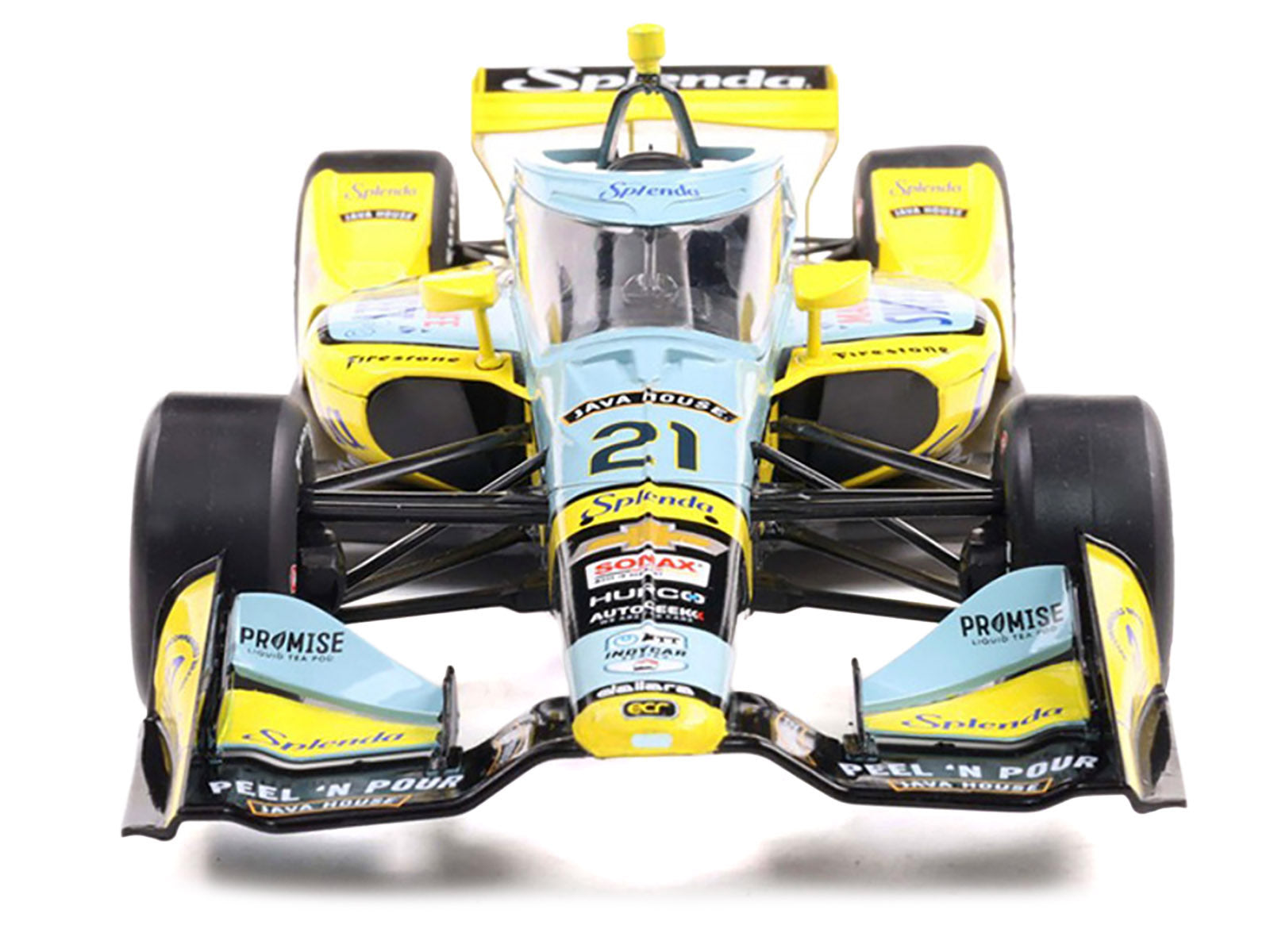 Dallara IndyCar #21 Christian Rasmussen "Splenda" Ed Carpenter Racing (Road Course Configuration) "NTT IndyCar Series" (2025) 1/18 Diecast Model Car by IXO Models