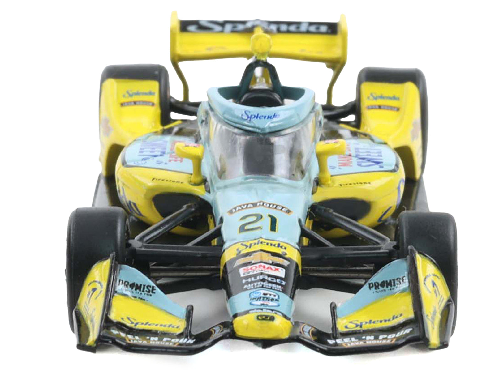 Dallara IndyCar #21 Christian Rasmussen "Splenda" Ed Carpenter Racing (Road Course Configuration) "NTT IndyCar Series" (2025) 1/64 Diecast Model Car by IXO Models