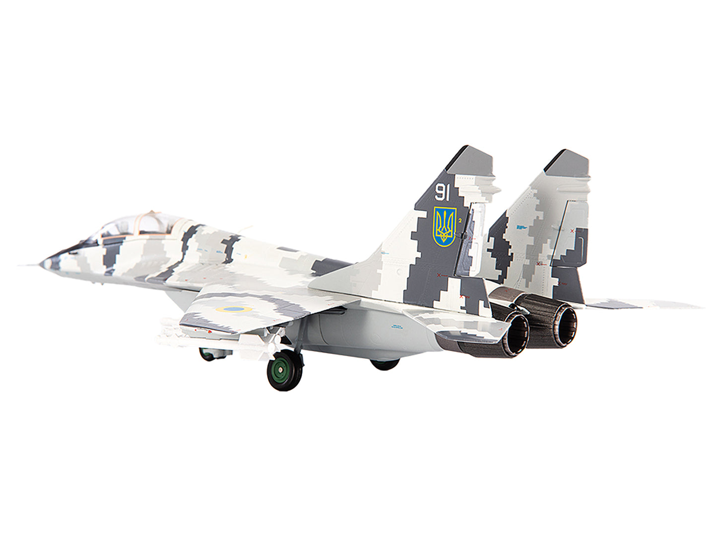 Mikoyan MiG-29UB Fulcrum-B Fighter Aircraft "Vasylkiv Air Base Ukraine" (2021) Ukrainian Air Force 1/72 Diecast Model by JC Wings