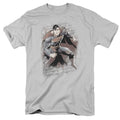 Superman Bricks Mens T Shirt Silver Officially Licensed