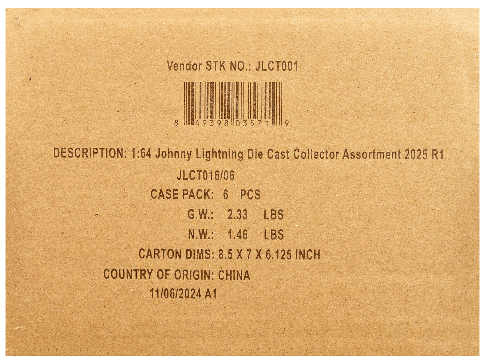 Johnny Lightning Collector's Tin 2025 Set of 6 Cars Release 1 Limited Edition 1 1/64 Diecast Model Cars by Johnny Lightning